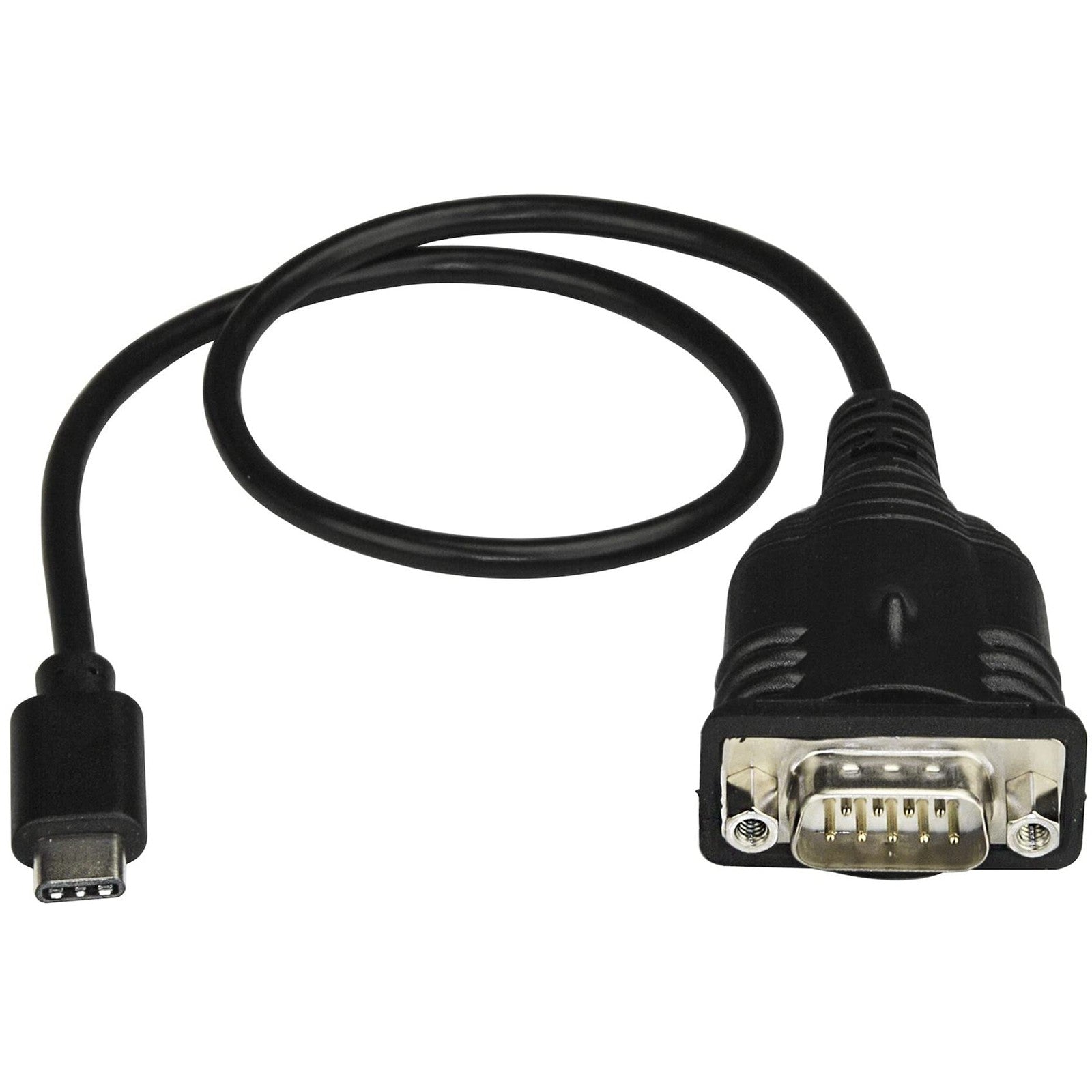 StarTech USB C to Serial Adapter Cable 16-inch with USB Type C to RS232 DB9 connector for serial device connectivity