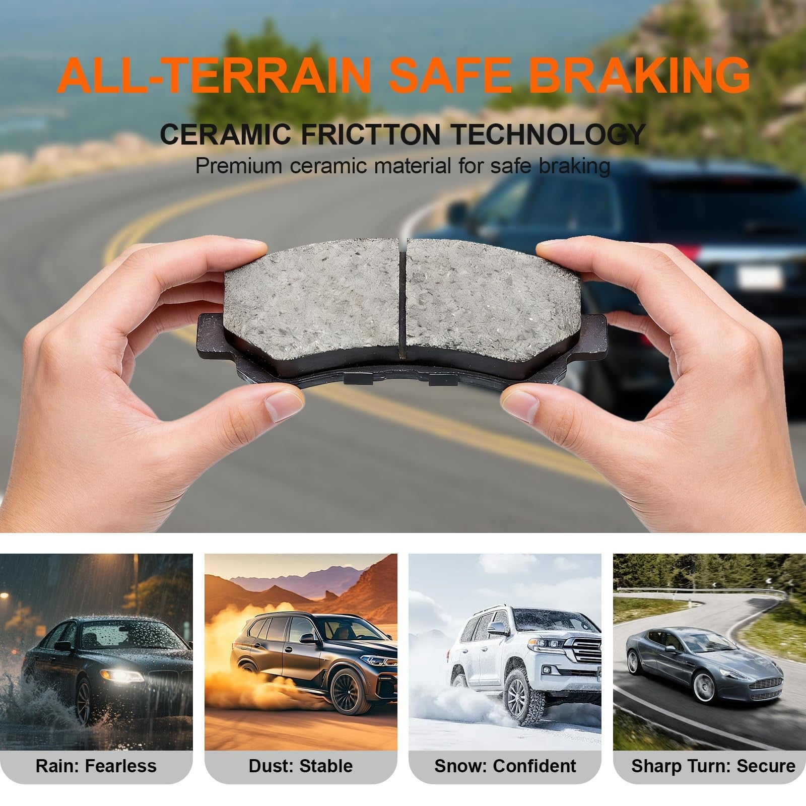 Set of 8 Talamoyi front and rear disc brake pads for Honda 2005-2006, showing unbranded brake pad set with metal backing plates.