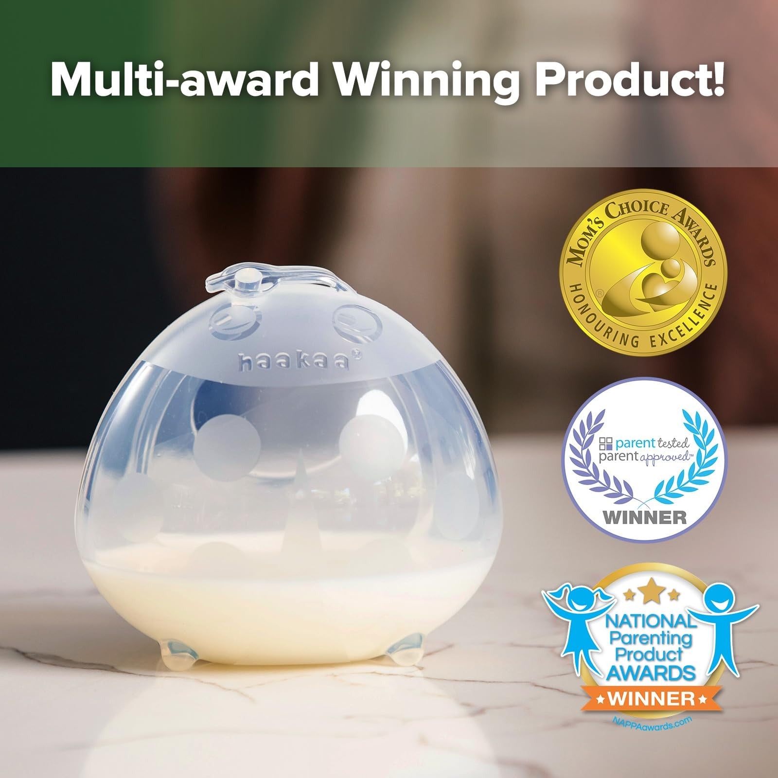 Haakaa Ladybug Breast Milk Collector with soft, wearable nursing cups designed for discreet, hands-free milk collection.