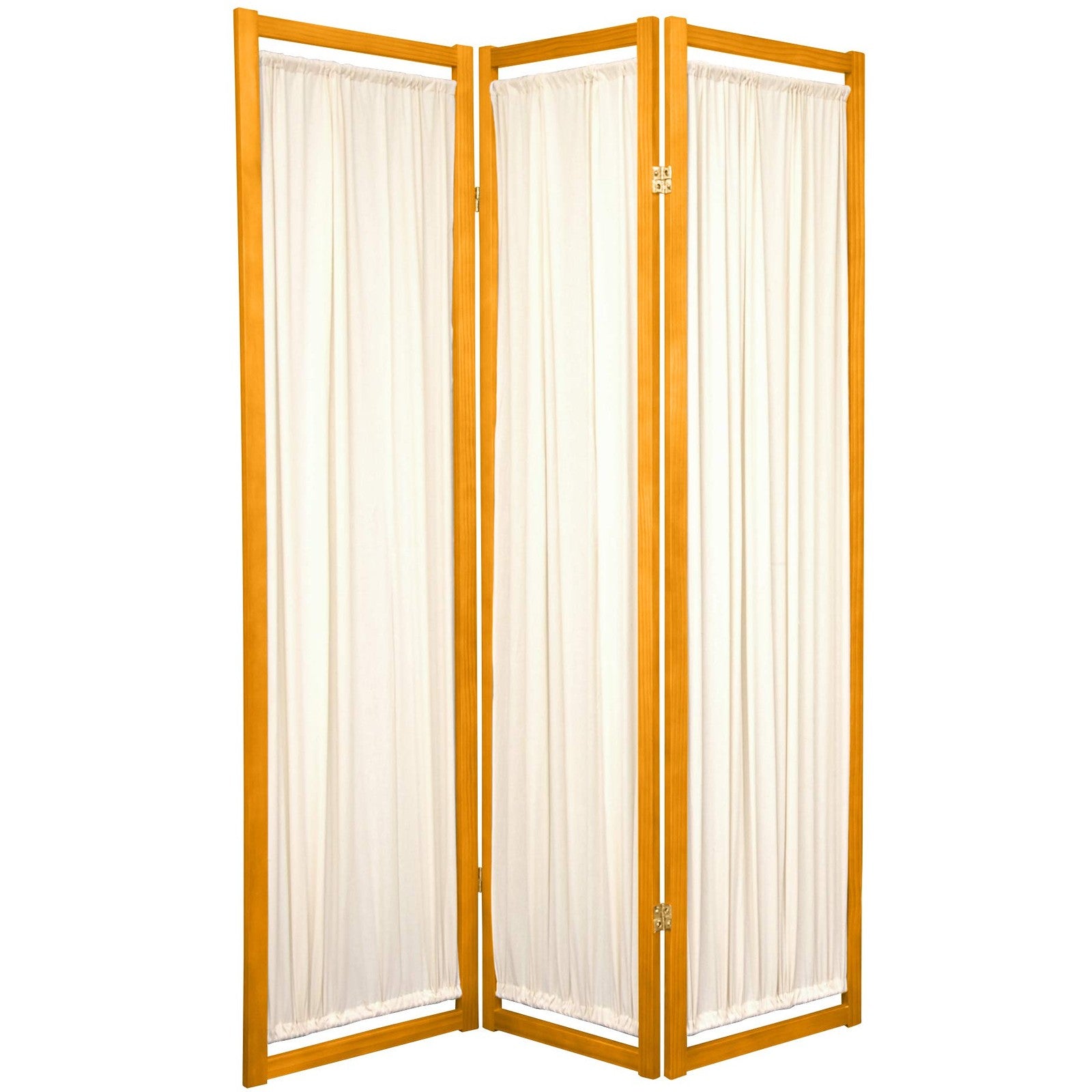 Red Lantern 6 ft. tall Helsinki Shoji screen in honey finish, three-panel room divider with traditional paper-covered frames.