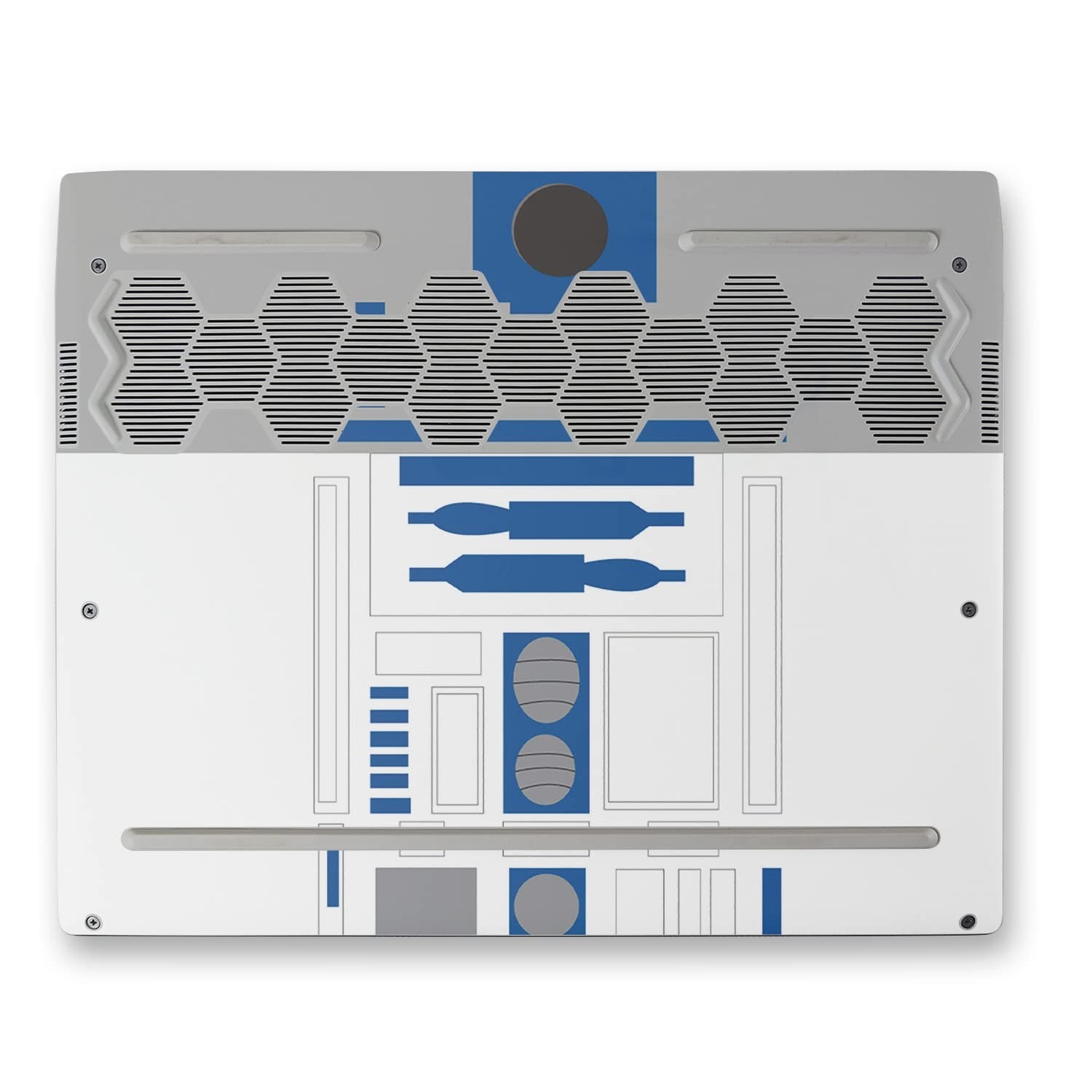 MIGHTY SKINS Alienware X14 2022 skin full wrap kit with cyber bot design on durable vinyl decal for laptop customization.