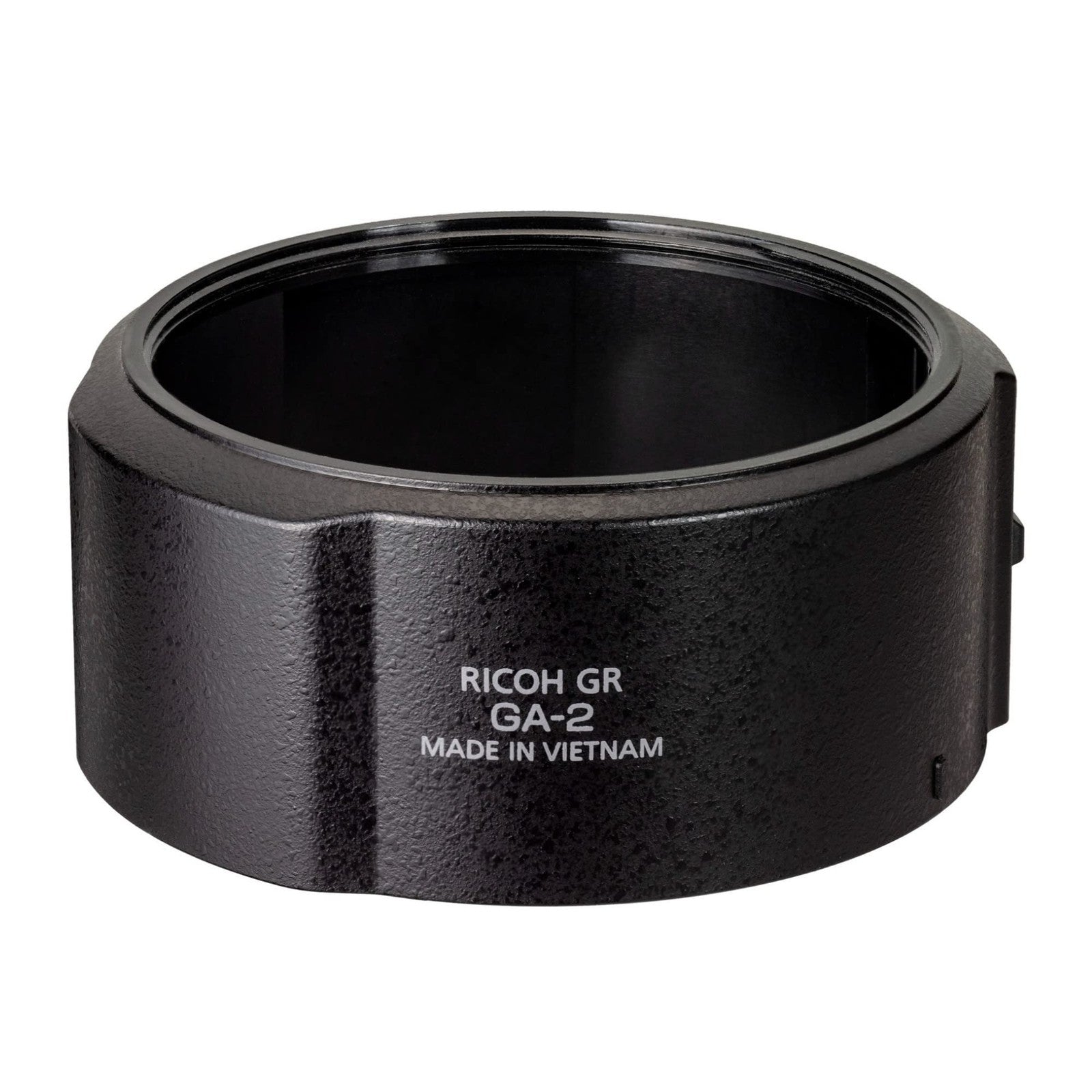 Ricoh GA-2 lens adapter for RICOH GR IIIx camera, shown attached with part of tele-conversion lens in view.