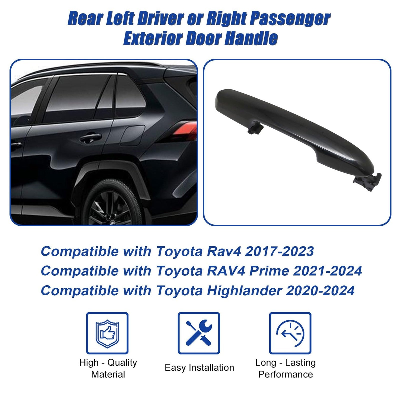 FZJDSD exterior door handle for rear left driver or right passenger side, compatible with various vehicle models.