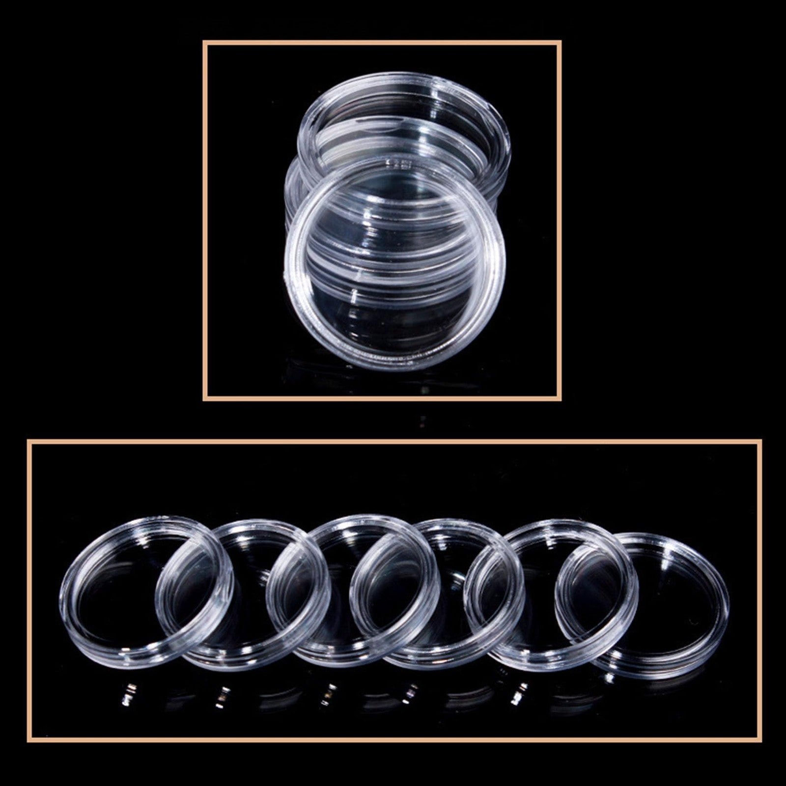 EnoYoo 240-piece coin capsules holder with foam gasket and plastic storage organizer for coin protection and organization.