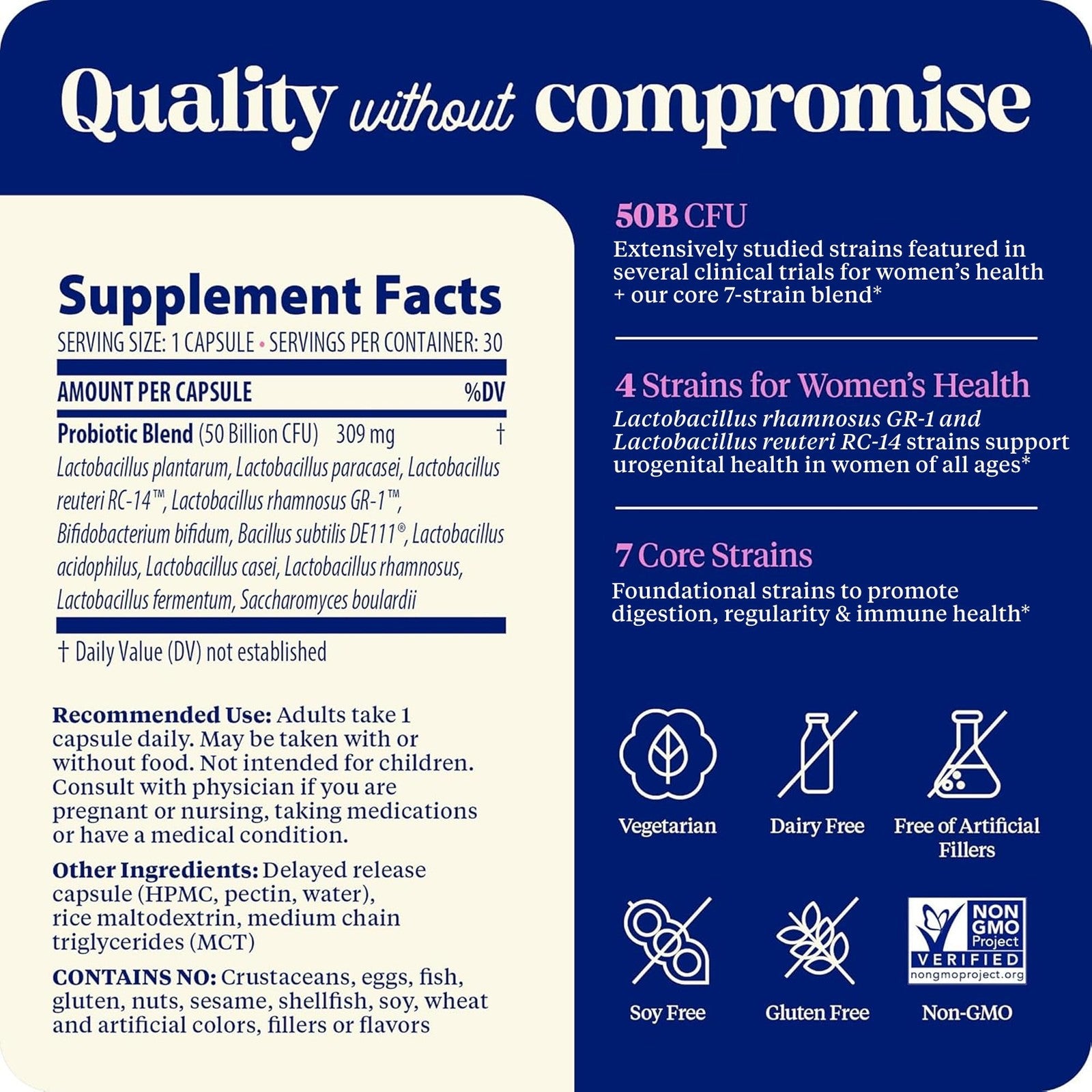 Enzymedica SubCulture Probiotics for Women, 50 Billion CFU, vaginal and urinary health supplement capsules.