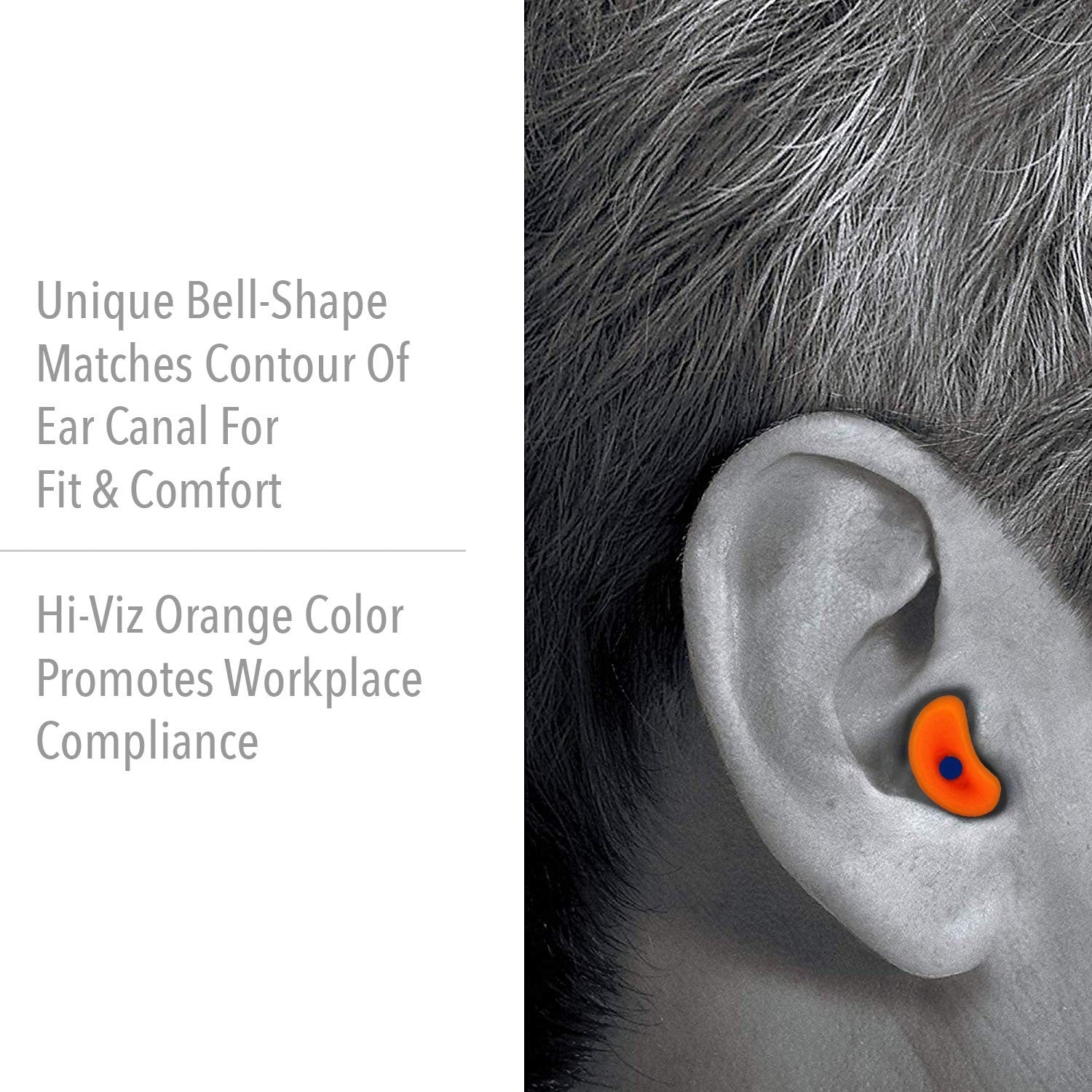 Howard Leight by Honeywell reusable earplugs in orange, 10 pairs, soft foam hearing protection for noise reduction.