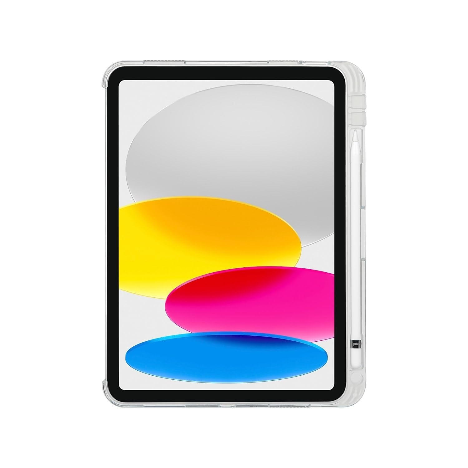 Targus Click-in Clear Case with kickstand for 10.9-inch iPad 10th Gen, offering shock absorption and protective coverage.