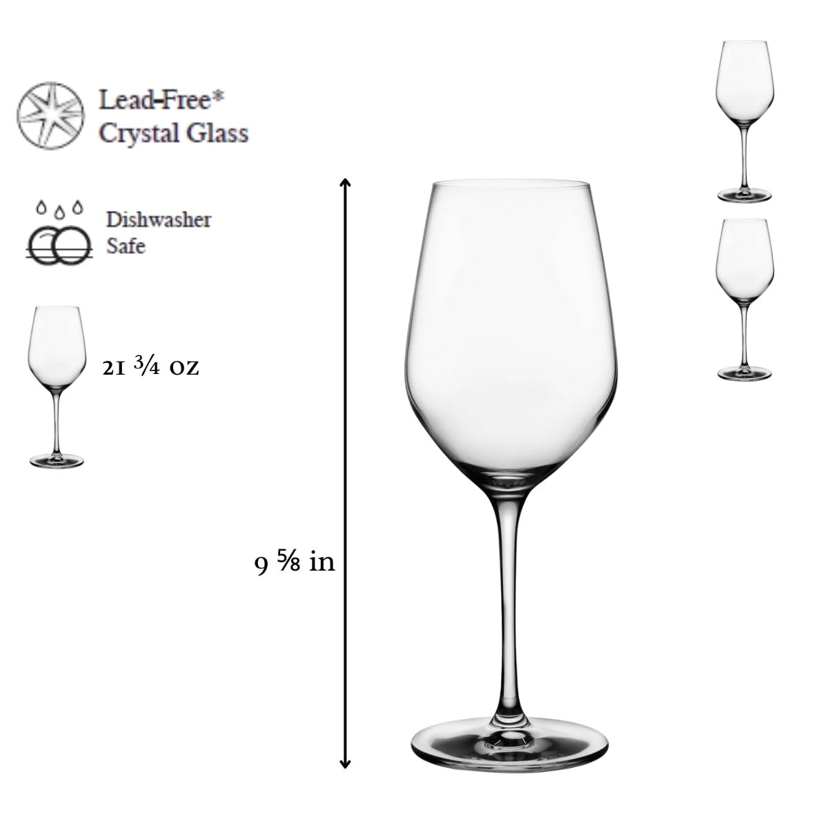 Nude Glass Nude Red Wine Glasses set of 2 with large, long stems, made from Climats crystal, elegant for red wine.