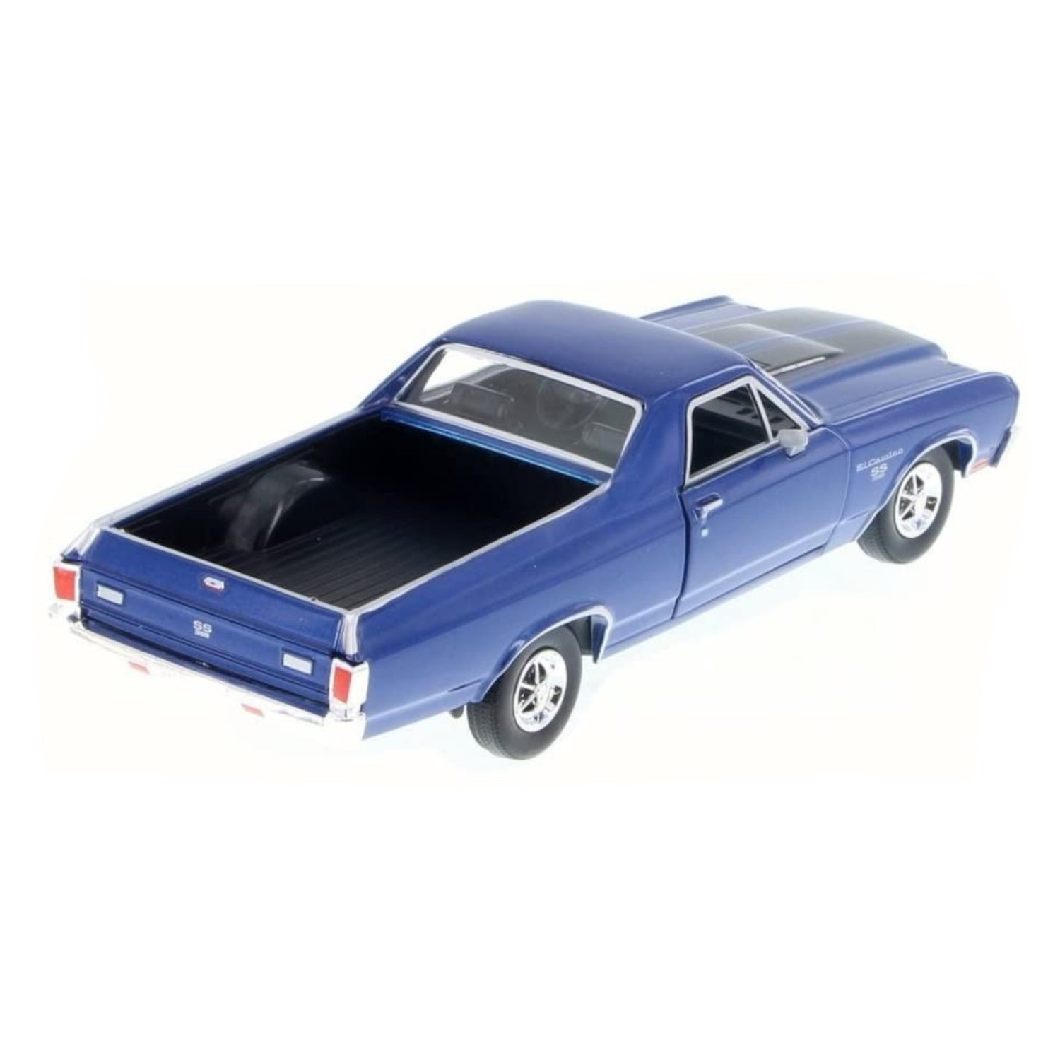 MotorMax 1:24 scale diecast model of 1970 Chevrolet El Camino SS with detailed blue paint and chrome accents.