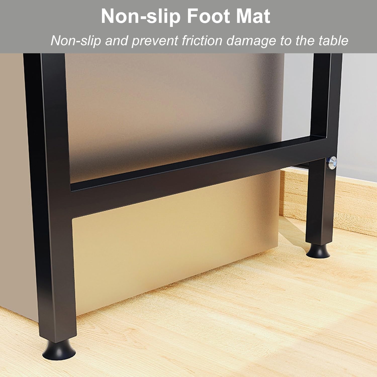 LoyalKBS expandable microwave stand with three tiers, heavy-duty metal frame, and storage shelves for countertop organization.