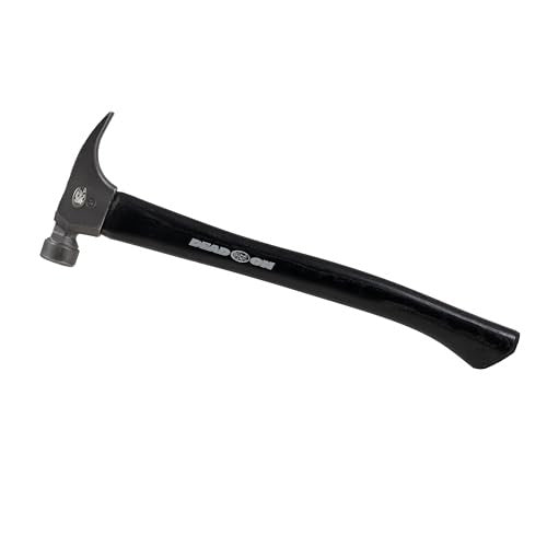 Dead On 16-inch curved hickory handle wood hammer with 21oz head, showing the hammer's wooden handle and metal head.