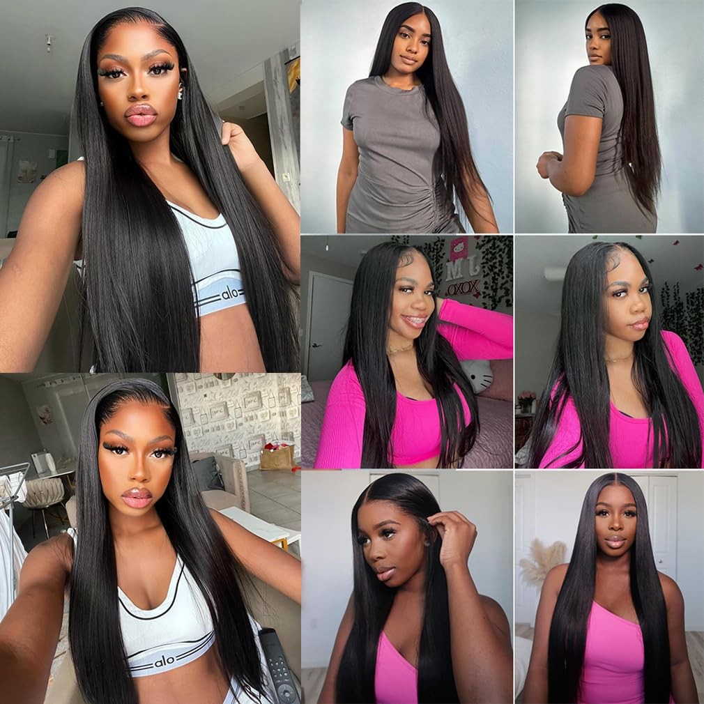 Unprocessed Brazilian virgin human hair bundle from Njmnjm, straight style, 12A quality, shown in natural black color.