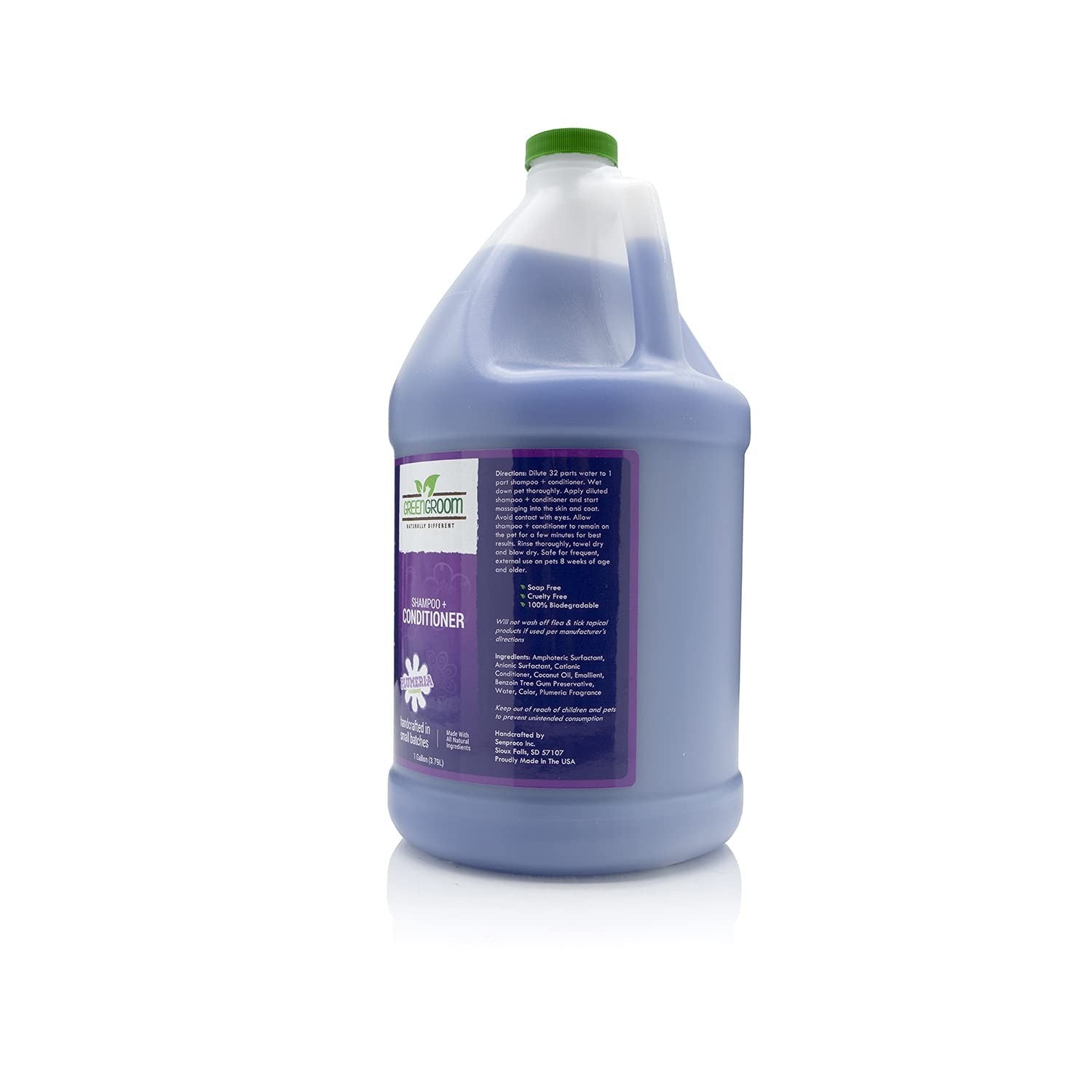 GreenGroom Green Groom Dog Shampoo and Conditioner gallon jug, natural formula for detangling and strengthening pets' coats