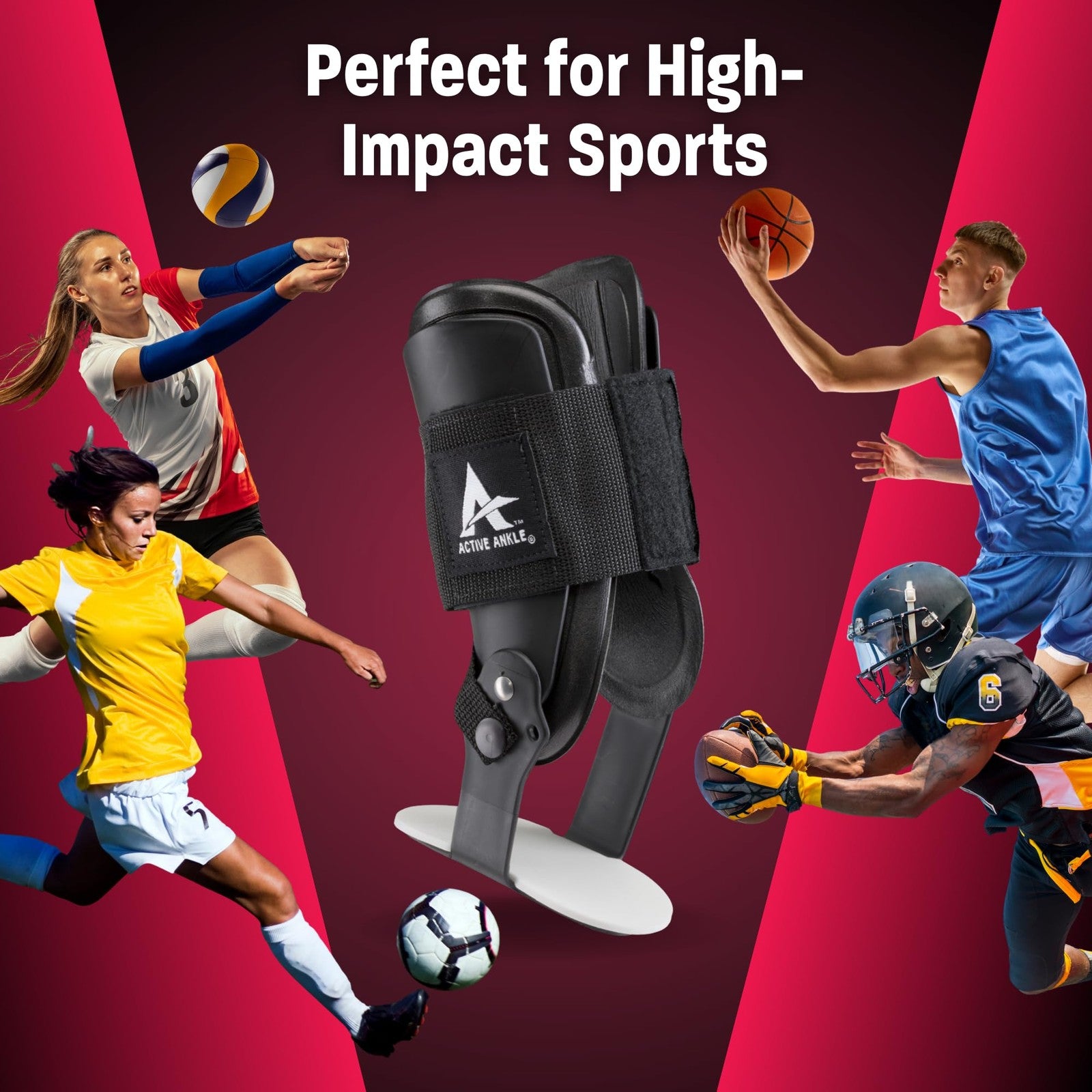 Black Cramer Active Ankle T2 brace providing support and stability for men and women, shown on a person's ankle in a natural position.