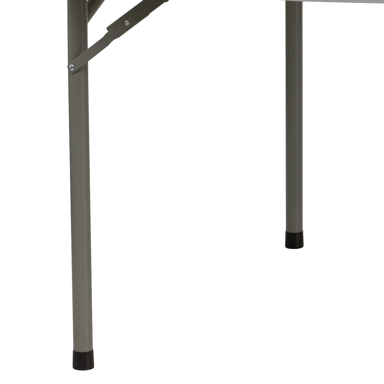 Flash Furniture Kathryn 5-foot round granite white plastic folding table with sturdy metal legs and smooth surface.