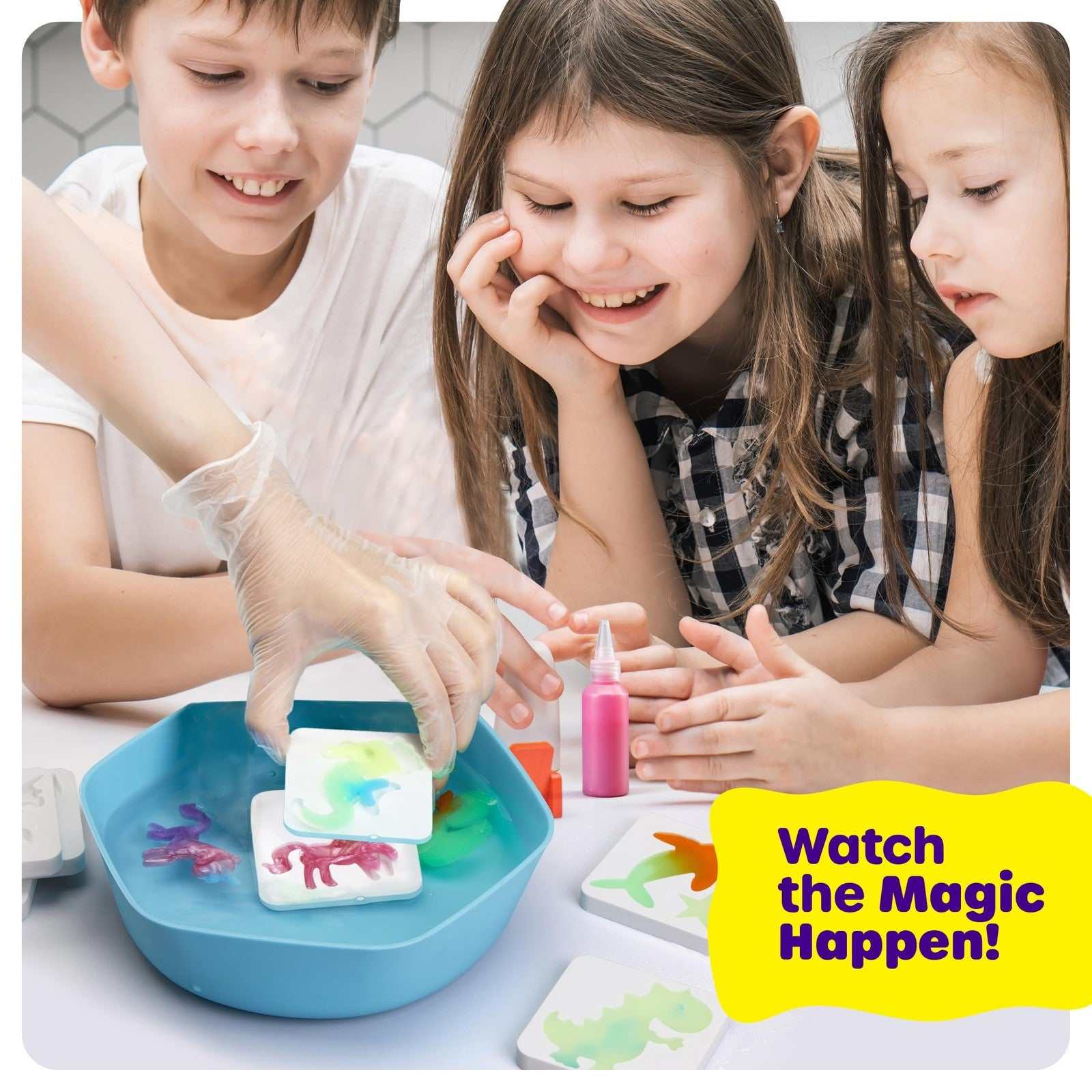 Dan & Darci Aqua Fairy Water Gel Kit with colorful molds and glow-in-the-dark gel for kids' creative water pet crafts