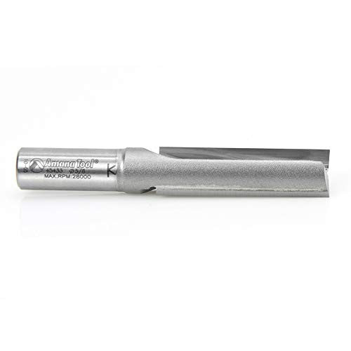 Amana Tool 45433 carbide-tipped straight plunge router bit with 5/8-inch diameter and 2-inch cutting length