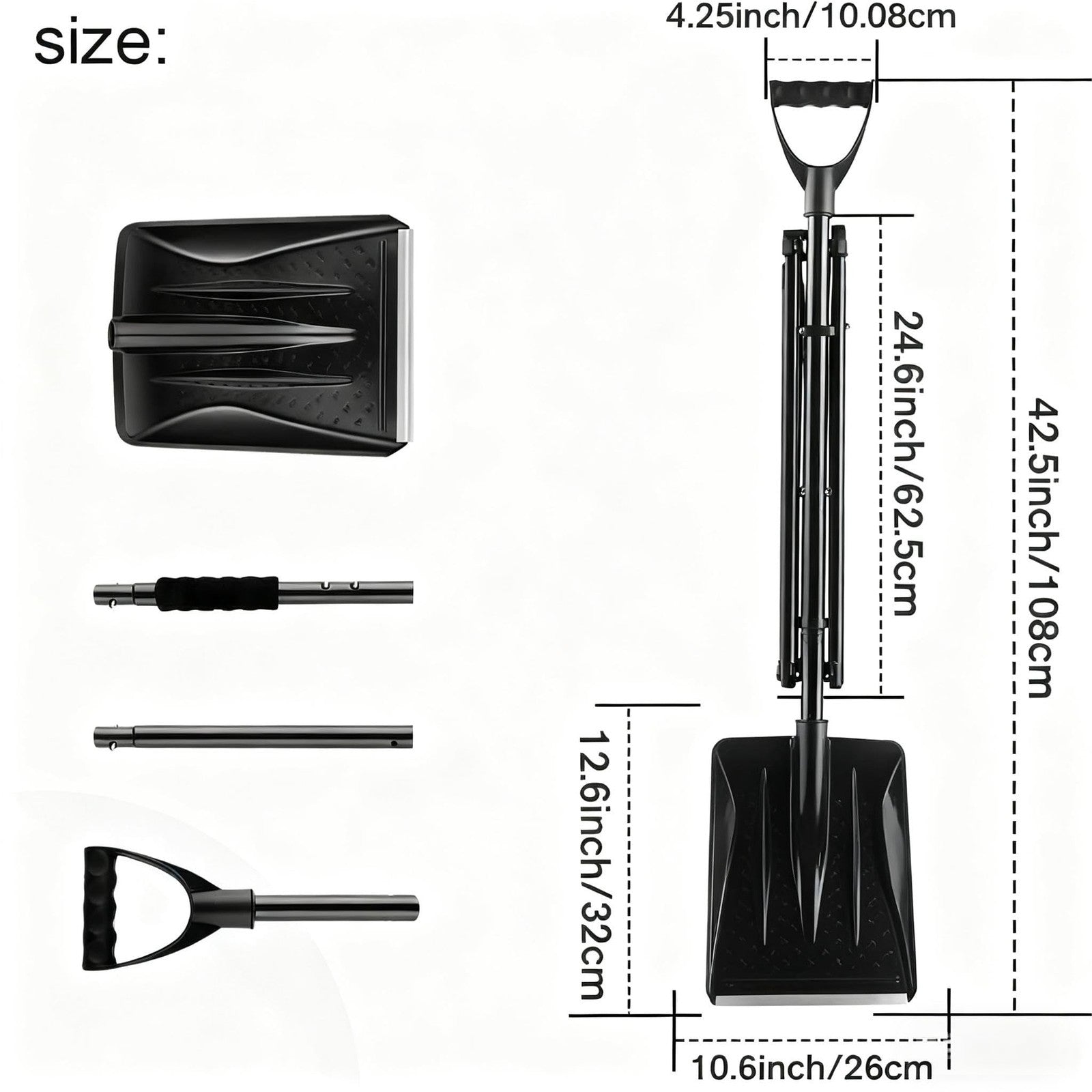 UMUACCAN large capacity lightweight aluminum snow shovel for efficient snow removal in winter conditions