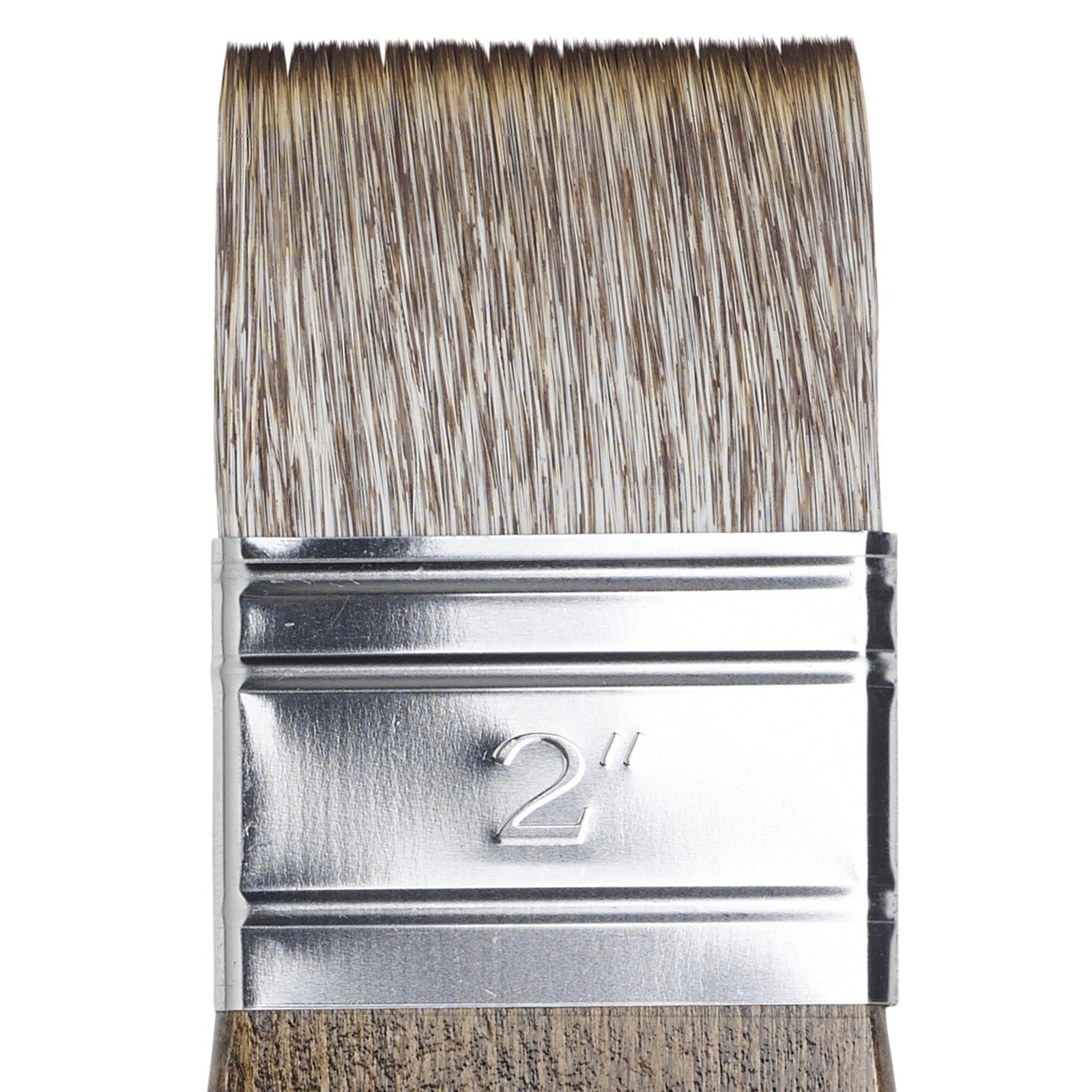 Winsor & Newton Monarch Glazing Long Handle Brush 2-inch with natural bristles and wooden handle for fine glazing painting.