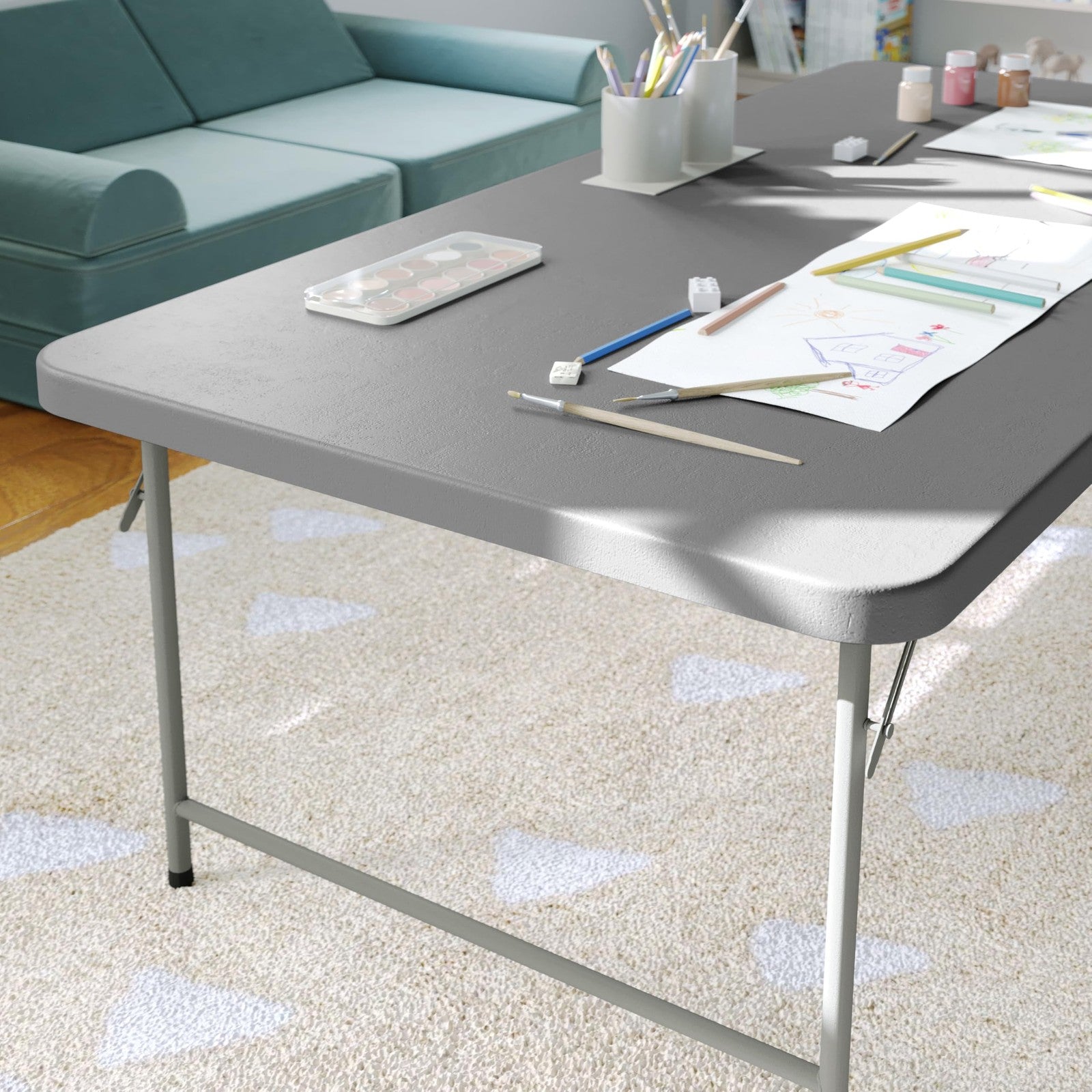 Classroom activity table by Flash Furniture Paige for school and home, featuring a sturdy surface and modern design.