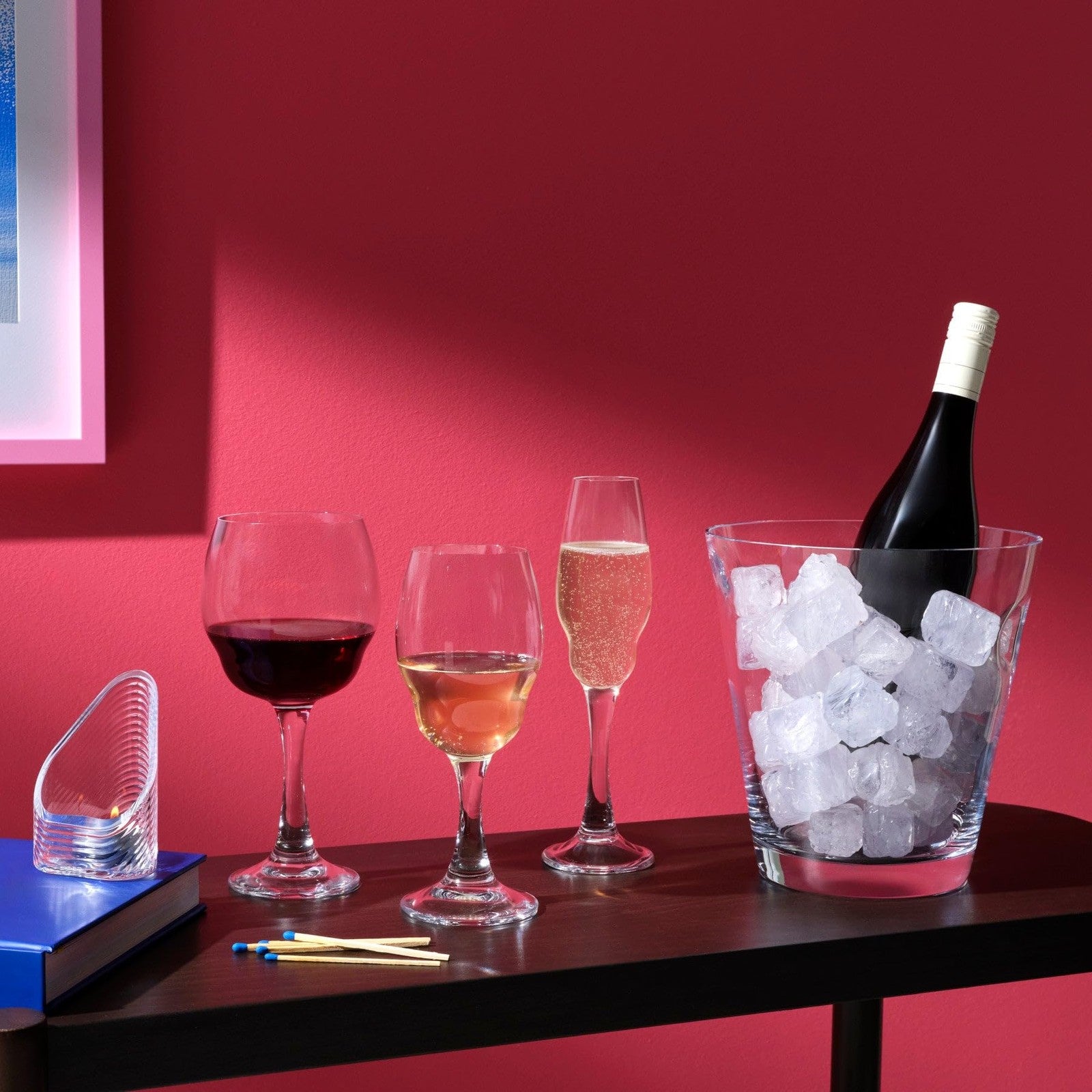 Nude Glass Nude Red Wine Glasses set of 2 with large long stems, clear crystal, and elegant design for red wine.