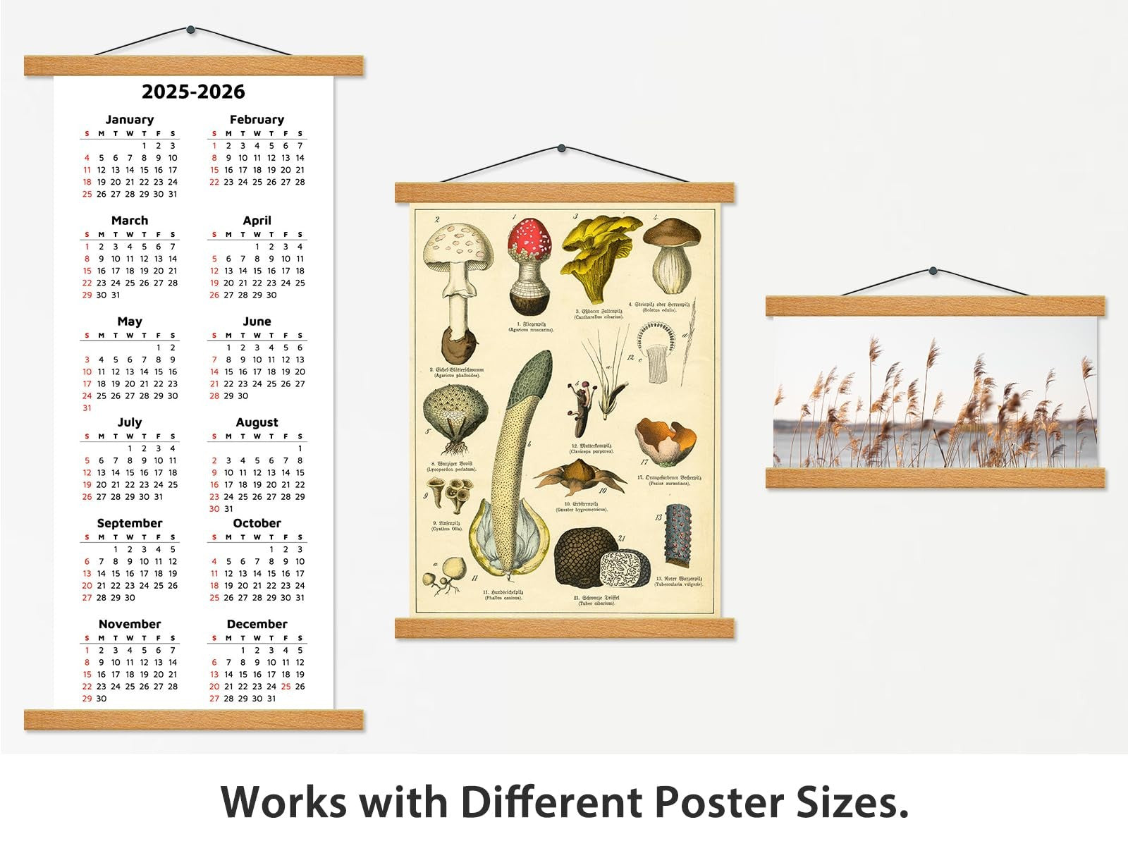 HONKKI magnetic poster hanger frame holding a 22x28 movie or music poster, showcasing sleek black metal design.