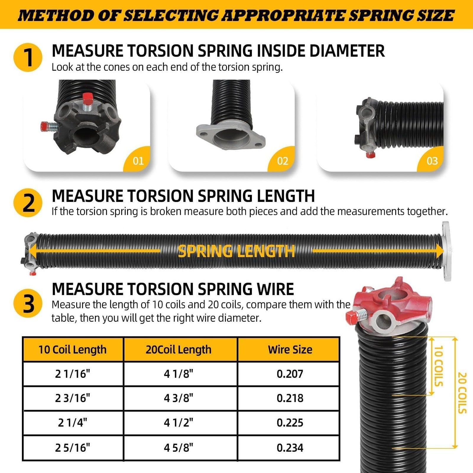 Pair of Jecoupoon 2-inch garage door torsion springs with non-slip winding bars, designed for durable garage door operation.