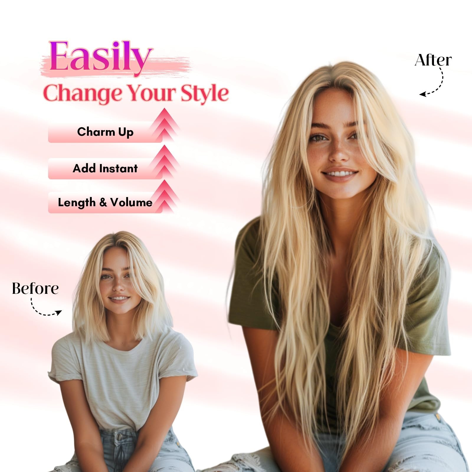 Rich Choices Halo Hair Extensions made from 100% Remy human hair, showcasing the natural, smooth, and blended hair extension.