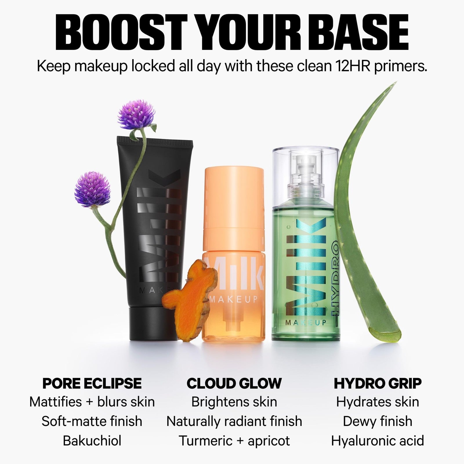 Milk Makeup Cloud Glow Foam Brightening Primer applied on face, showcasing its lightweight, luminous texture for a smooth makeup look.