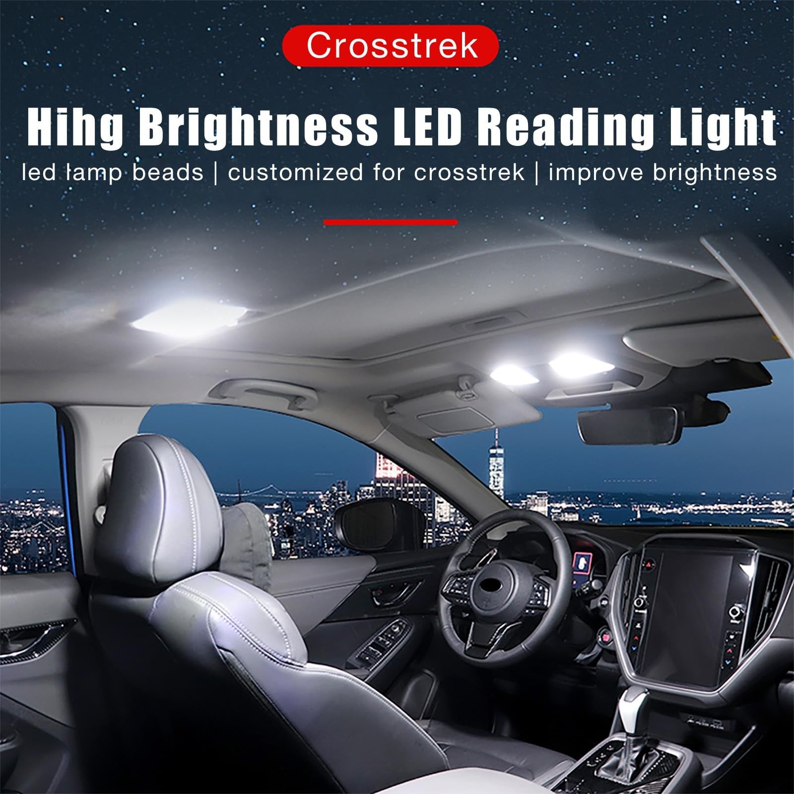 White NARATI accessories compatible with 2024-2026 Subaru Crosstrek and Impreza, shown on vehicle in the image.