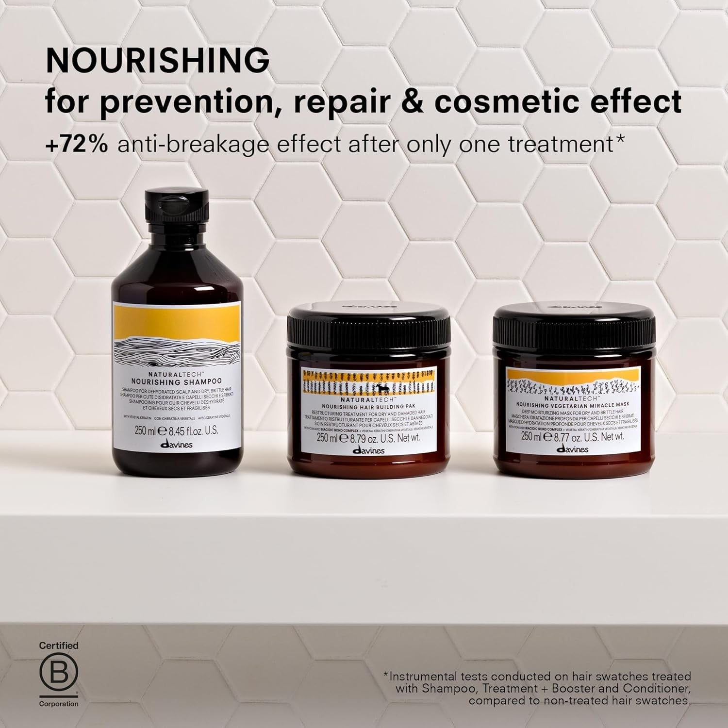 Davines Naturaltech Nourishing Keratin Sealer bottle, no-rinse hair treatment for softening and protecting hair strands.