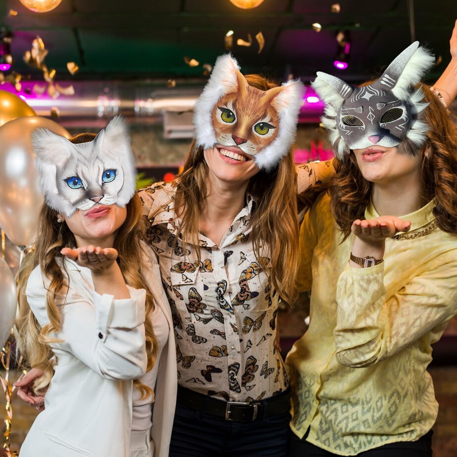 Giftota DIY Therian Mask kit with 8 blank cat masks for boys and girls, including crafting supplies for creative mask decorating.