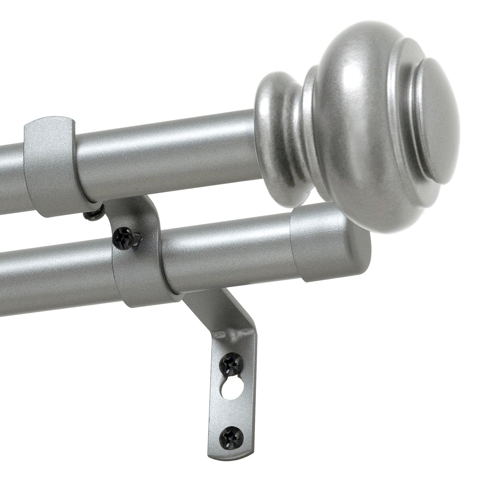 H.VERSAILTEX double curtain rods for windows, 16.2 to 137.4 inches, 3/4 inch diameter, mounted on a window with curtains.