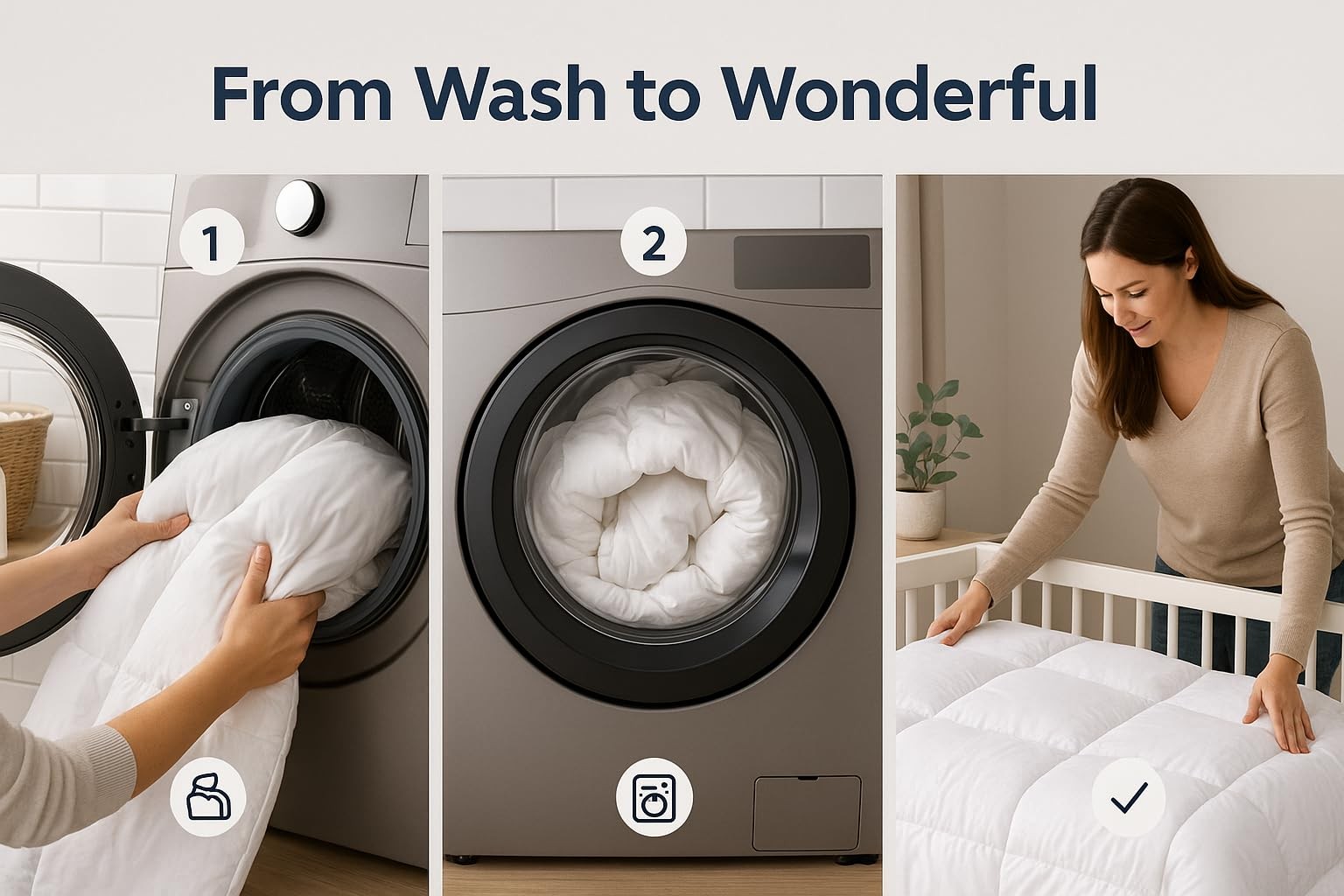 Circleshome warm crib comforter made of soft, breathable 100% cotton with a cozy, plush surface suitable for infants.