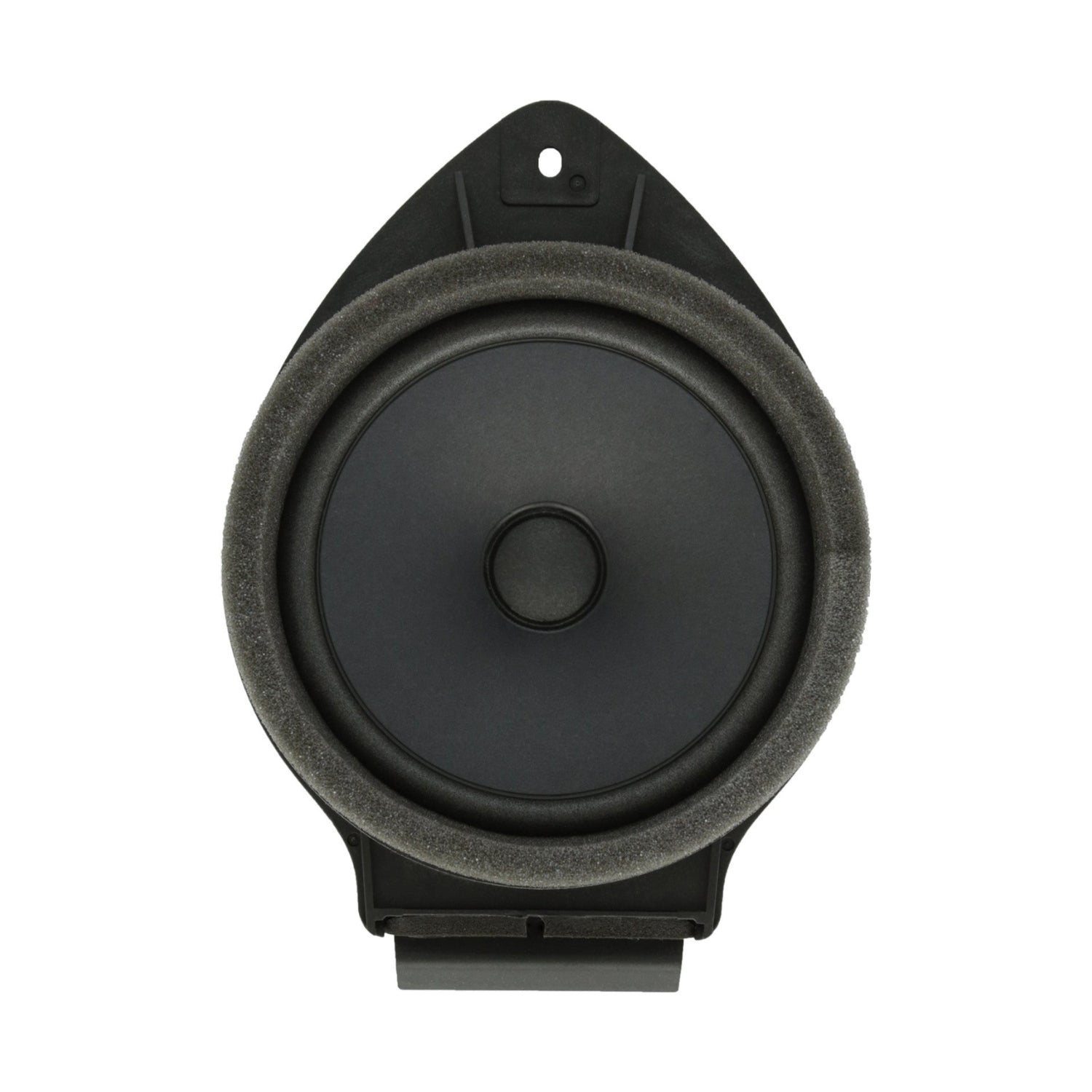GM Genuine Parts front door radio speaker, car audio speaker for vehicle door installation, with mounting details visible.