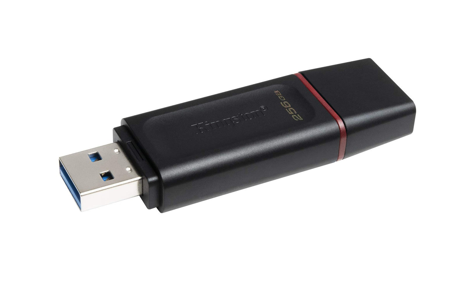 Kingston DataTraveler Exodia 256GB USB 3.2 flash drive with black casing, compact and portable storage device.