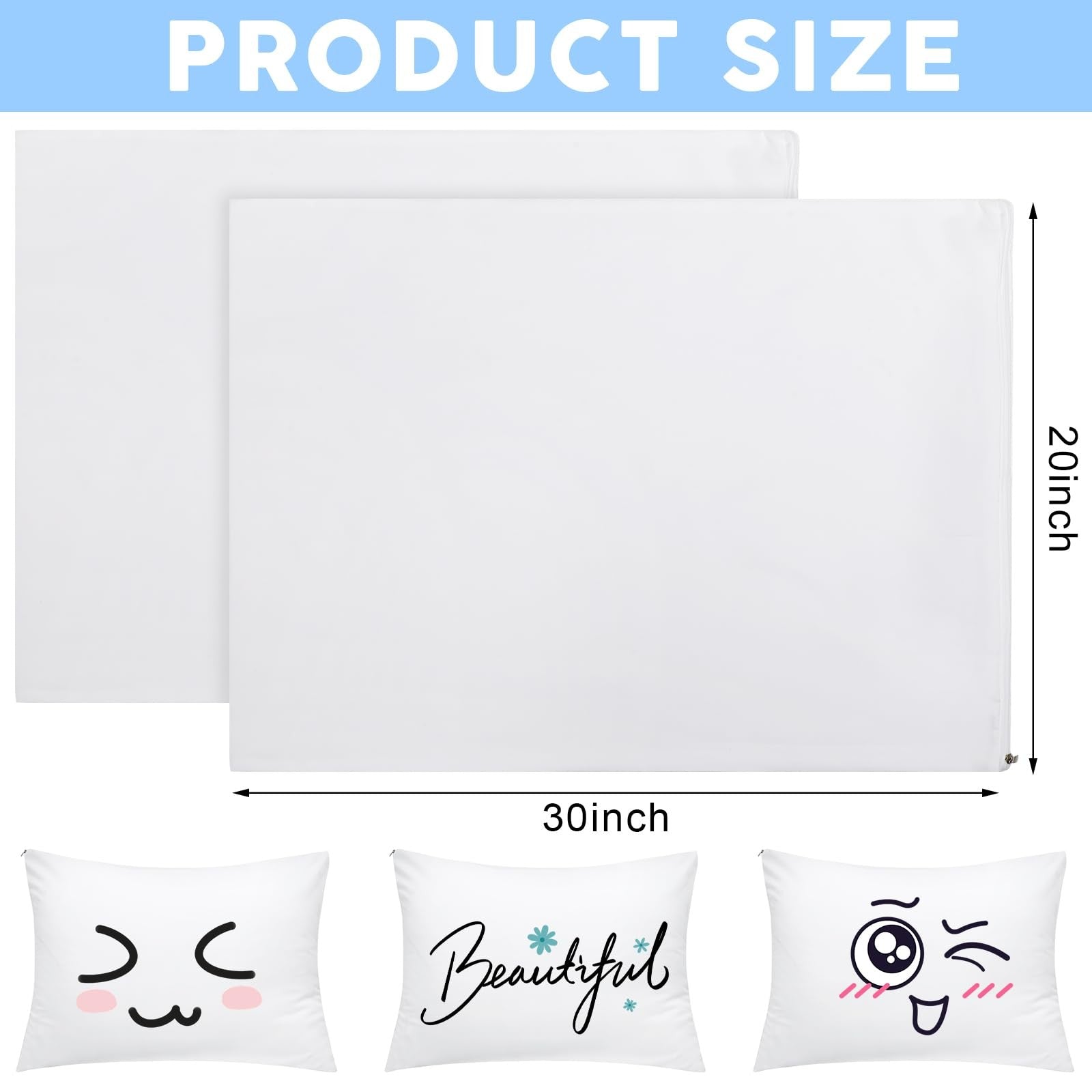 Set of 24 Shimeyao zippered pillow protectors in standard size, 20x30 inches, shown in a bulk package for bedding protection.
