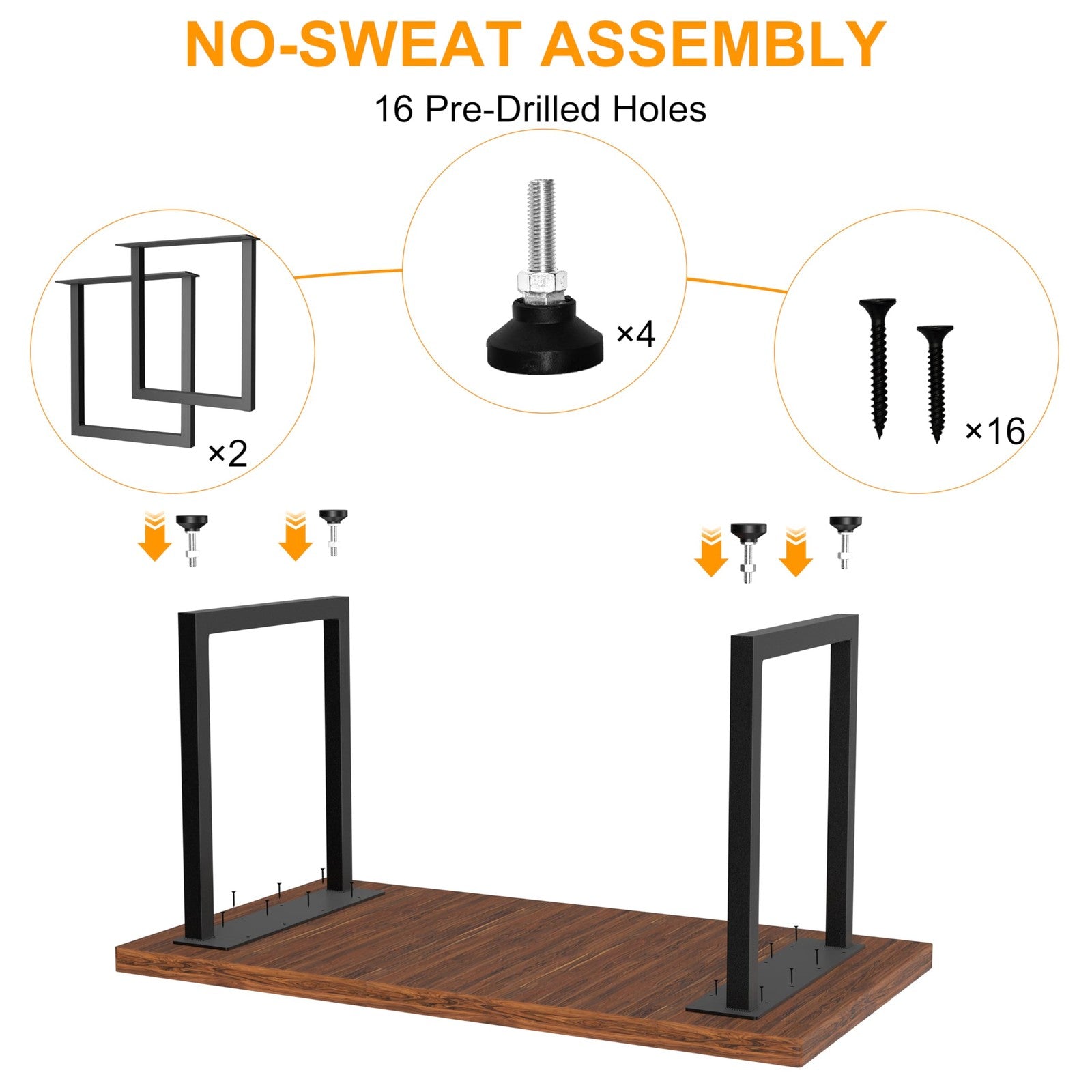 Heavy duty metal table legs from CHICAURA, 28x20 inch aesthetic frame for dining tables, sturdy and modern design.