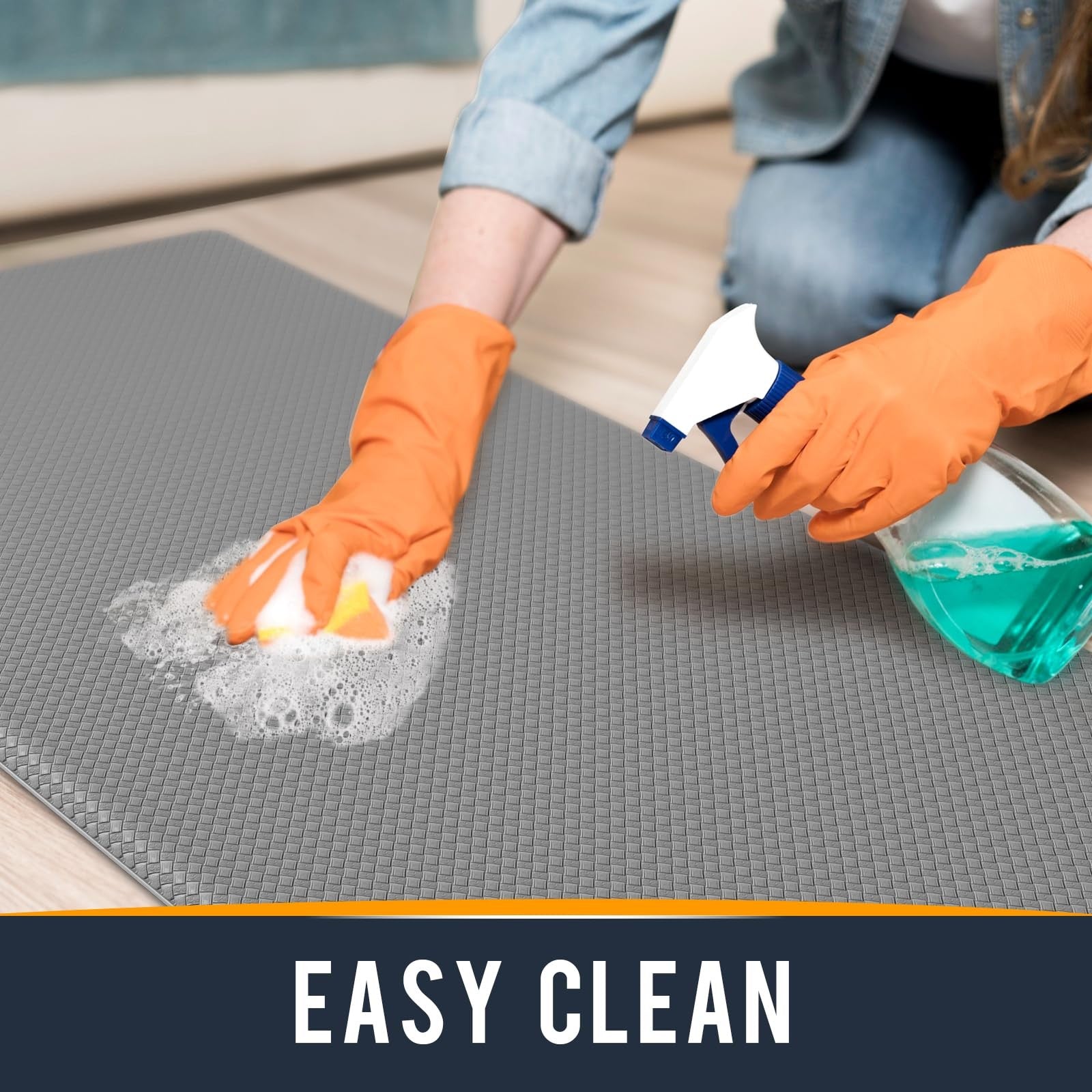 Long cushion kitchen mat for floor, anti-fatigue runner rug, 23x71 inches, designed for comfort in kitchen areas.
