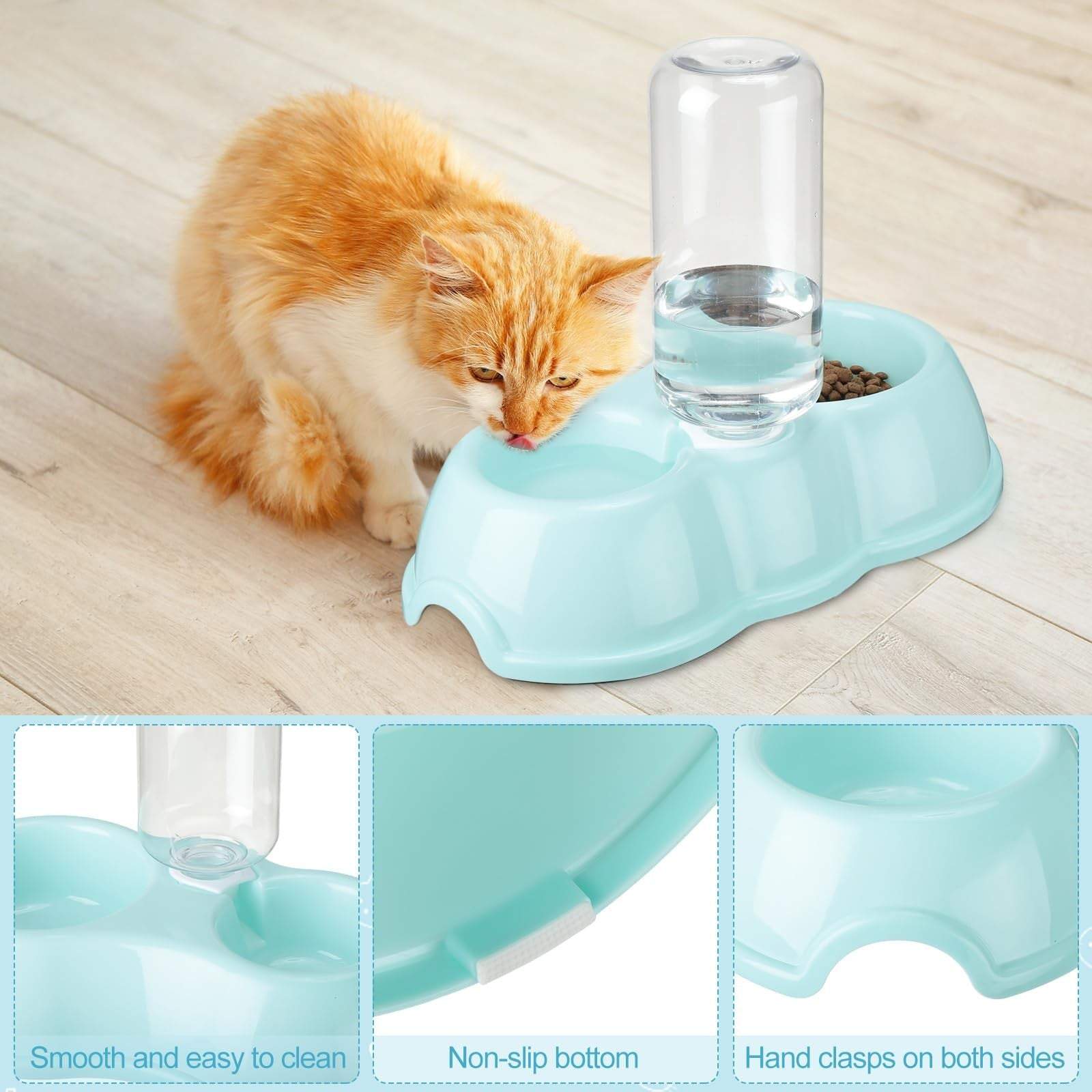 Small Kitten Starter Kit with blue litter box, scoop, mat, bowl, toys, and collar by Tioncy