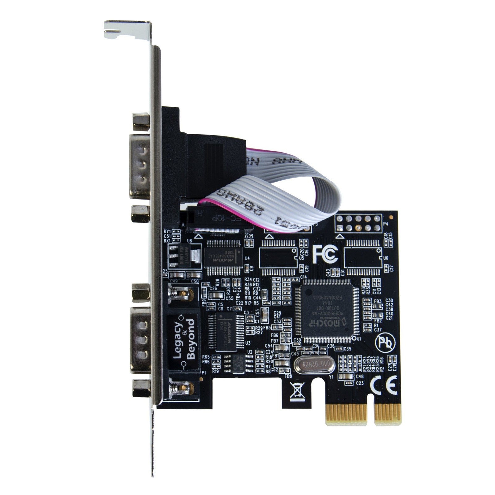 SIIG Legacy and Beyond Series 2 Port PCIe Serial Card with dual RS-232 ports and 16C55 UART chipset.
