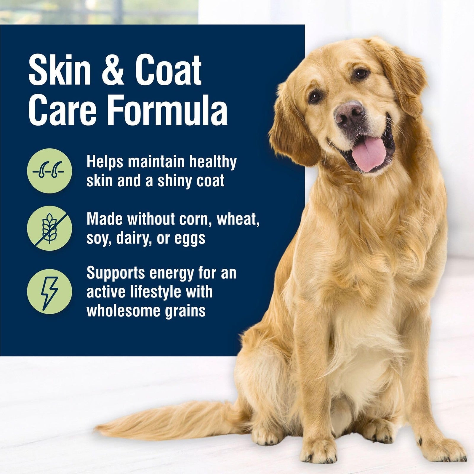 Blue Buffalo True Solutions Skin & Coat Care wet dog food for adult dogs in a can, featuring a blue lid and fresh-looking dog food inside.