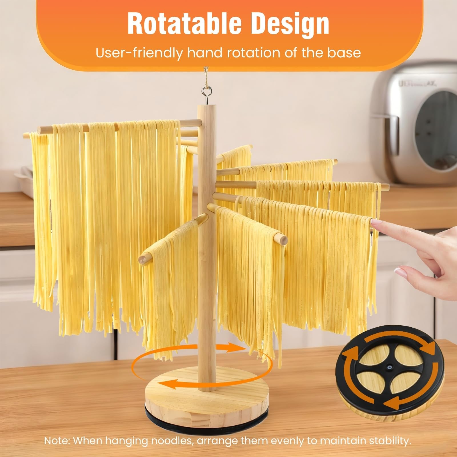 Set of 10 pasta making tools with drying rack and 2 rolling pins from DthwagfL, ideal for homemade pasta preparation.