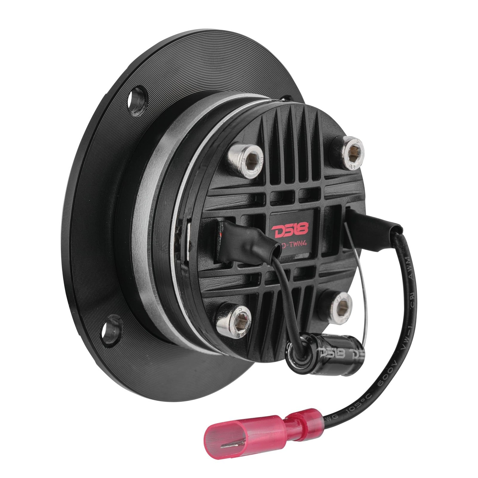 DS18 Pro-Twn4 high compression neodymium super bullet tweeter with 1-inch VC, showcasing its sleek black design and compact size