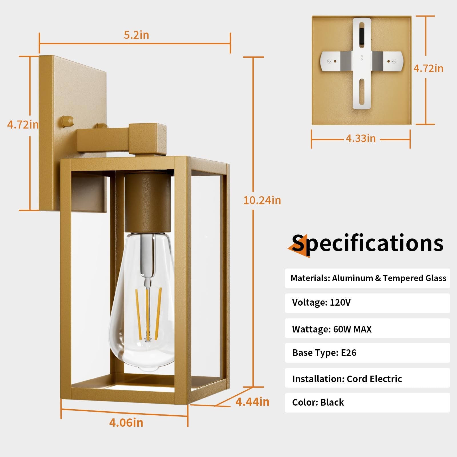 Modern outdoor wall mount light fixture by FNYUSLET, waterproof porch light with sleek exterior design for front porch lighting.
