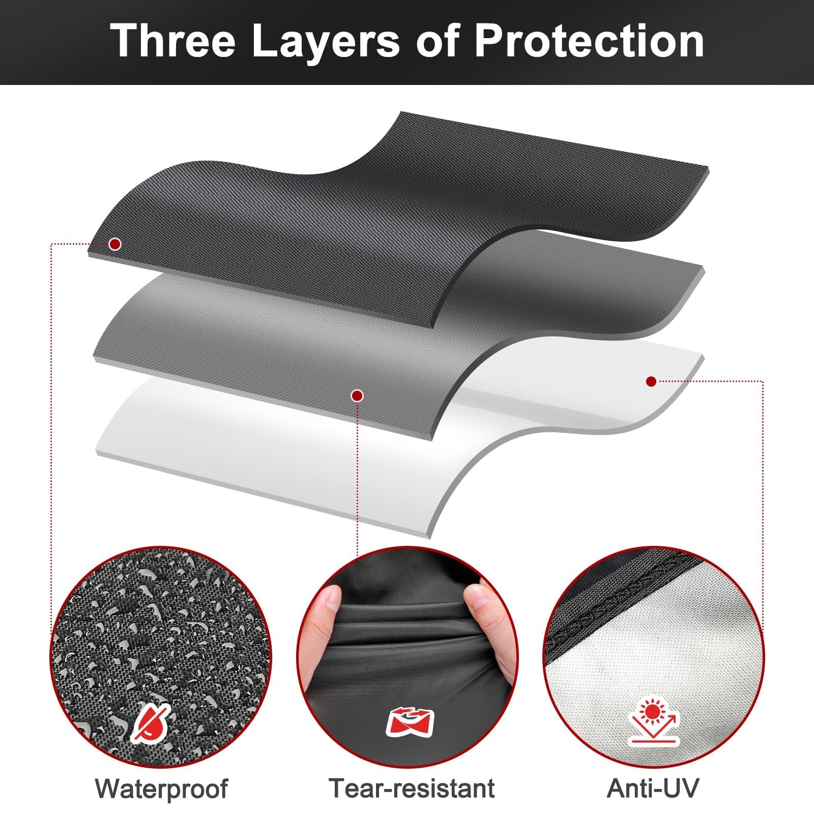 Heavy-duty 75-inch waterproof Unbranded Lbting grill cover made of durable 300D Oxford fabric, windproof and UV resistant.