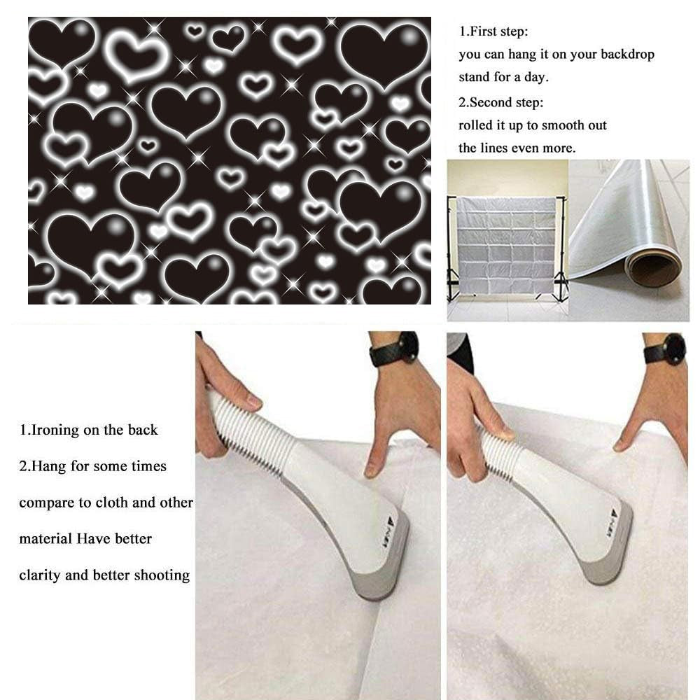 CINRAY black heart party photo backdrop 8x6ft with love-themed design for photoshoots and events.