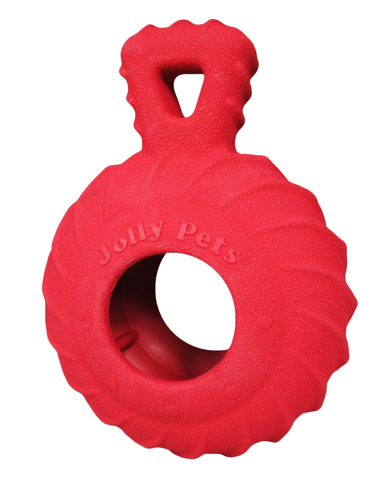 Green Jolly Pets Tree Tugger dog toy with durable rope and handle, designed for tugging and play.