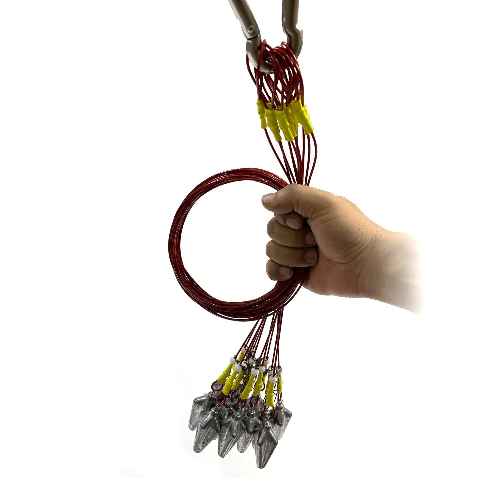 Stainless steel duck decoy anchors with wirerope, coated for durability, from ZLEYECZ, free of weights for waterfowl hunting.