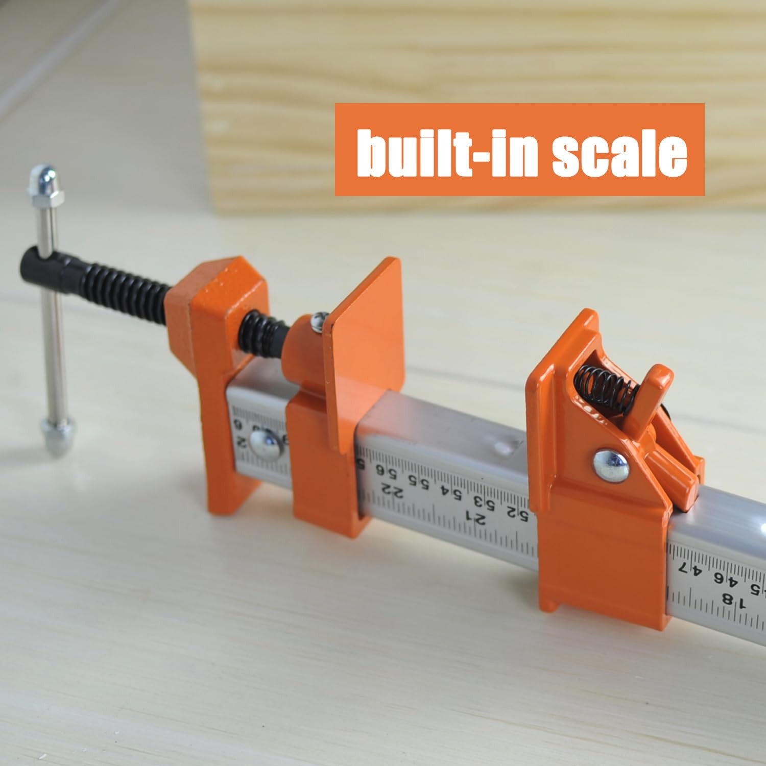 FEIRONG 48-inch bar clamps with built-in ruler, 2-pack, heavy-duty 330LB load limit, ideal for woodworking and repair projects.